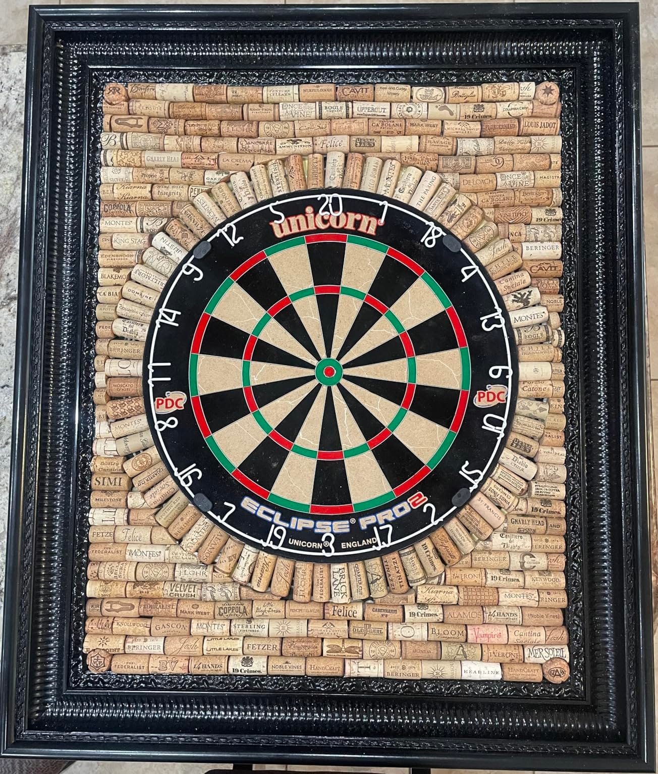 Unicorn Eclipse Pro 2 Bristle Steel Tip Dartboard with American Legend Dartboard Cabinets – Ultra-Slim Bullseye – High-Vis Rotatable Number Ring – 30% Thinner Wire customer photo 2