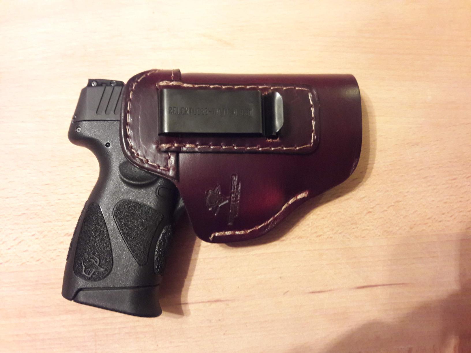 Relentless Tactical The Defender Leather IWB Holster | Made in USA | Fits Glock 17 19 19X 22 26 43 43X 45 | Taurus GC3 | S&W M&P Shield | Canik TP9 Elite | Sig P229 | Plus All Similar Sized Handguns customer photo 1