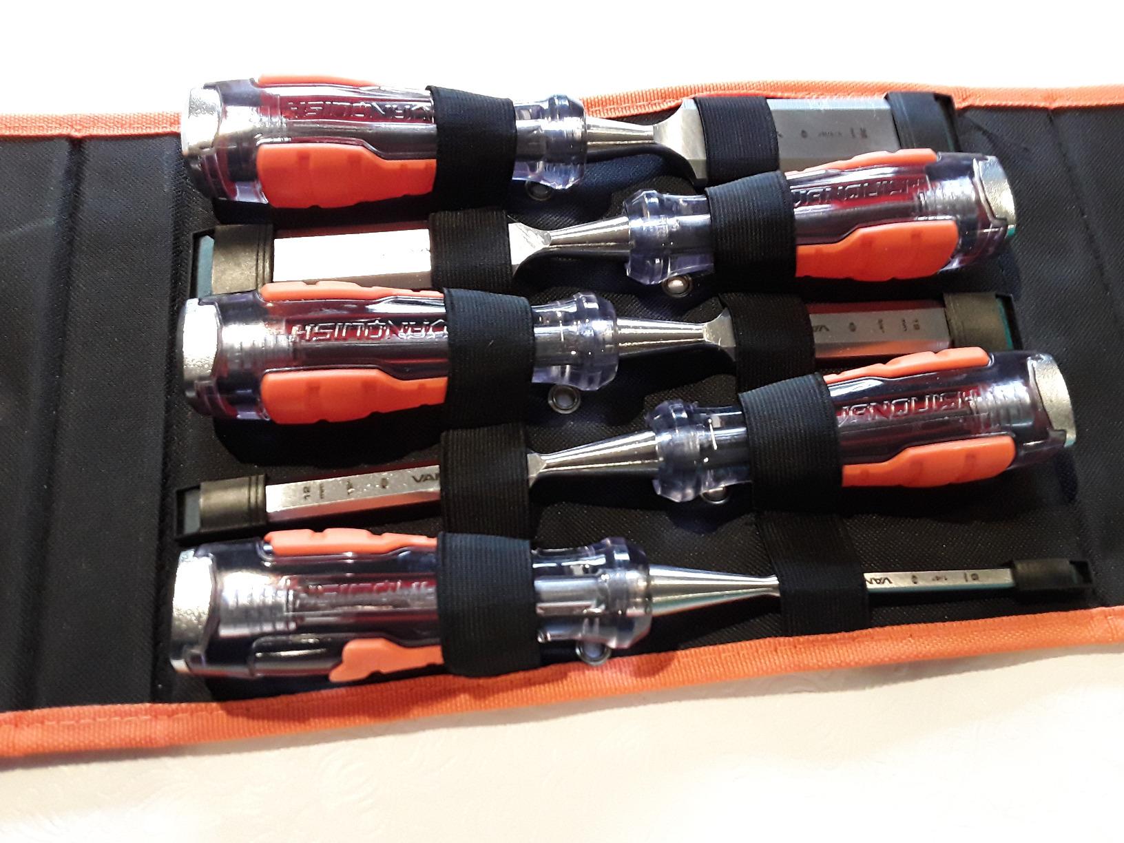VANQUISH 5 Piece High-Impact Wood Chisel Set Mortise Chisel with Storage Bag for Woodworking Carving (4609) customer photo 1