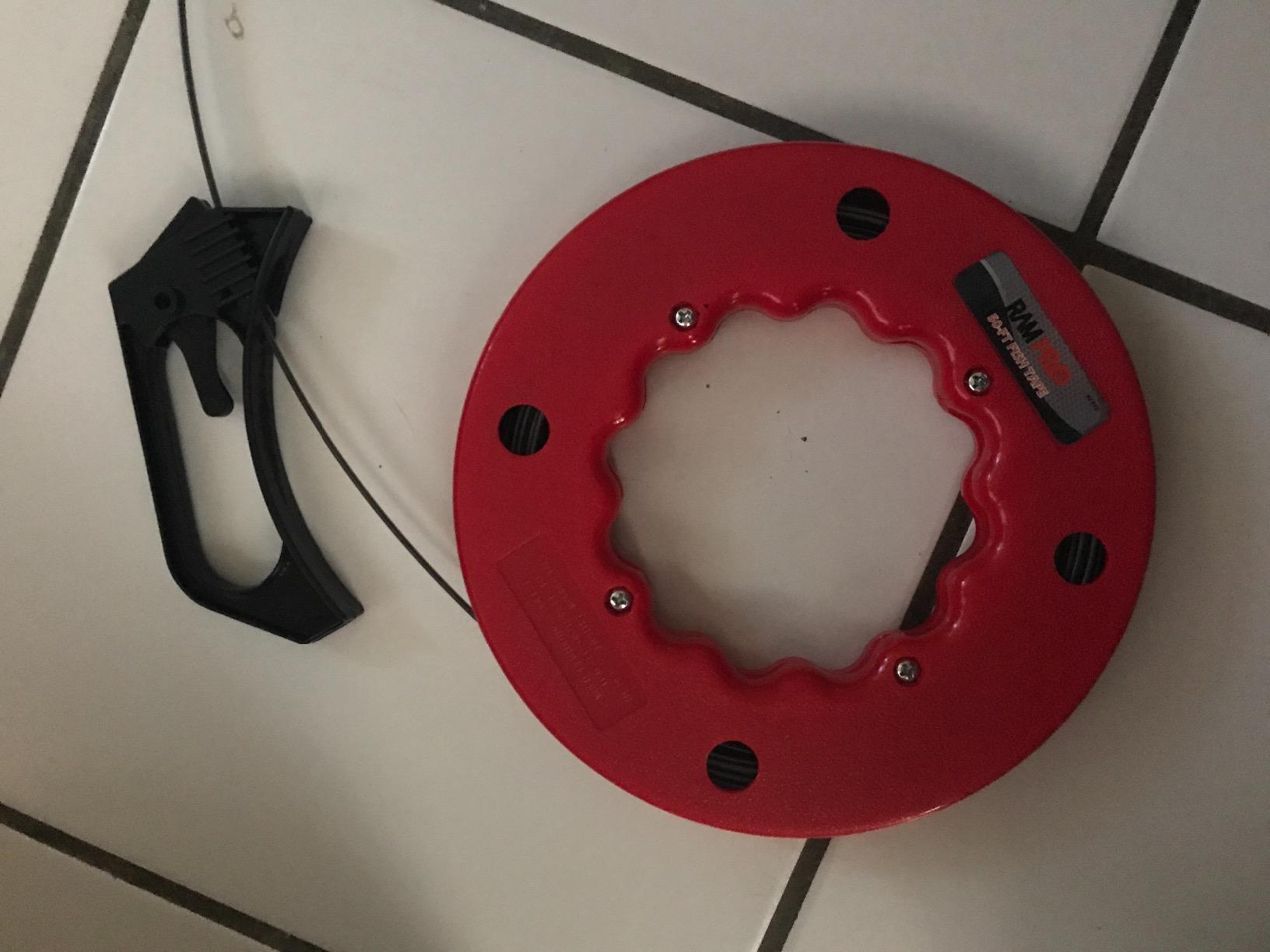 Fish Tape Wire Puller 50ft - Easy to use Cable Puller Tool with Double Loop Tip - Flexible Wire Fishing Tools for Walls and Electrical Conduit - 1/8 Steel Fish Tape Durable Housing - RamPro (50 ft) customer photo 1