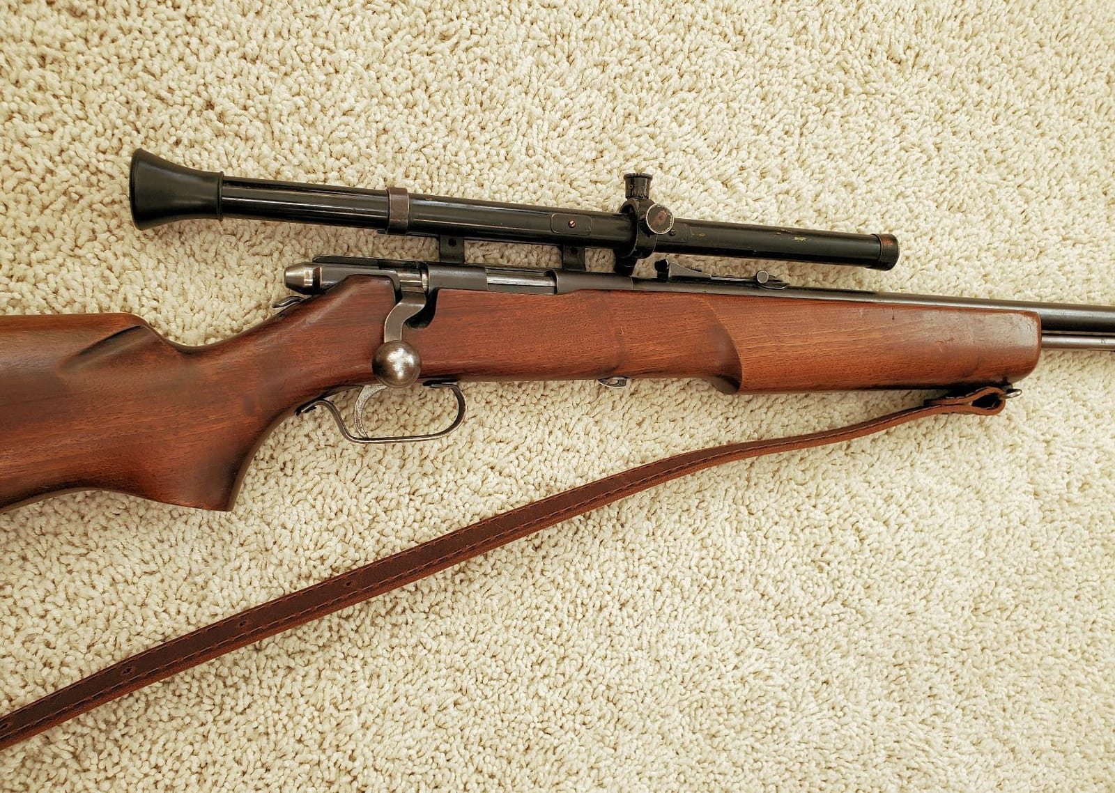 Buffalo Leather Rifle Gun Sling, Crazy Horse/Brown Stitch, Amish Handmade 1
