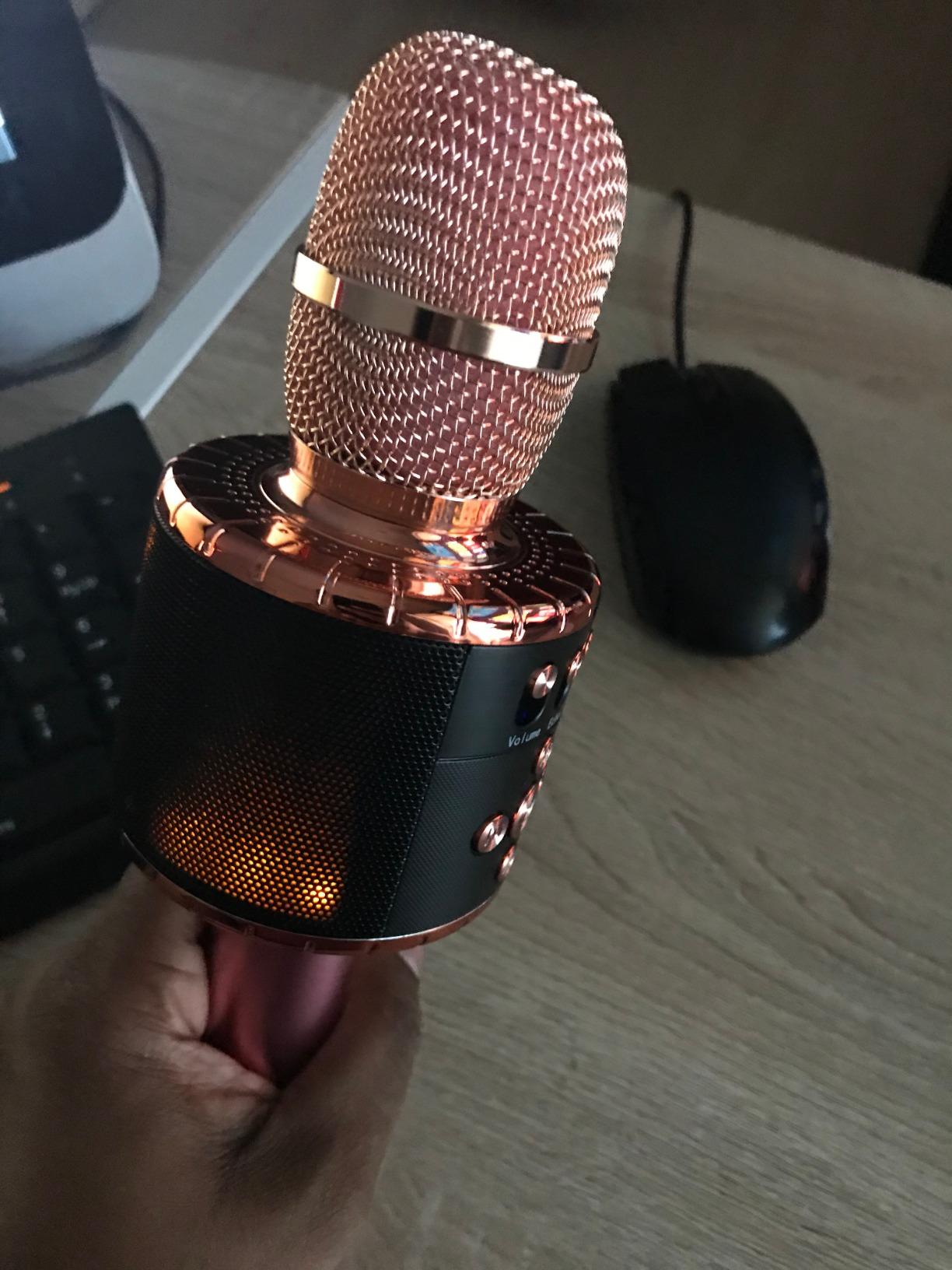 BONAOK Portable Bluetooth Karaoke Mic with Disco Lights for Adults & Kids customer photo 2