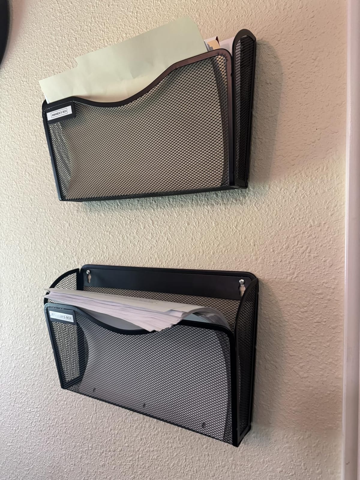 samstar 6 Pack Mesh Wall Mounted File Holder Metal Wall File Pocket Mail Organizer for Office/Home(with Label Panel) customer photo 1