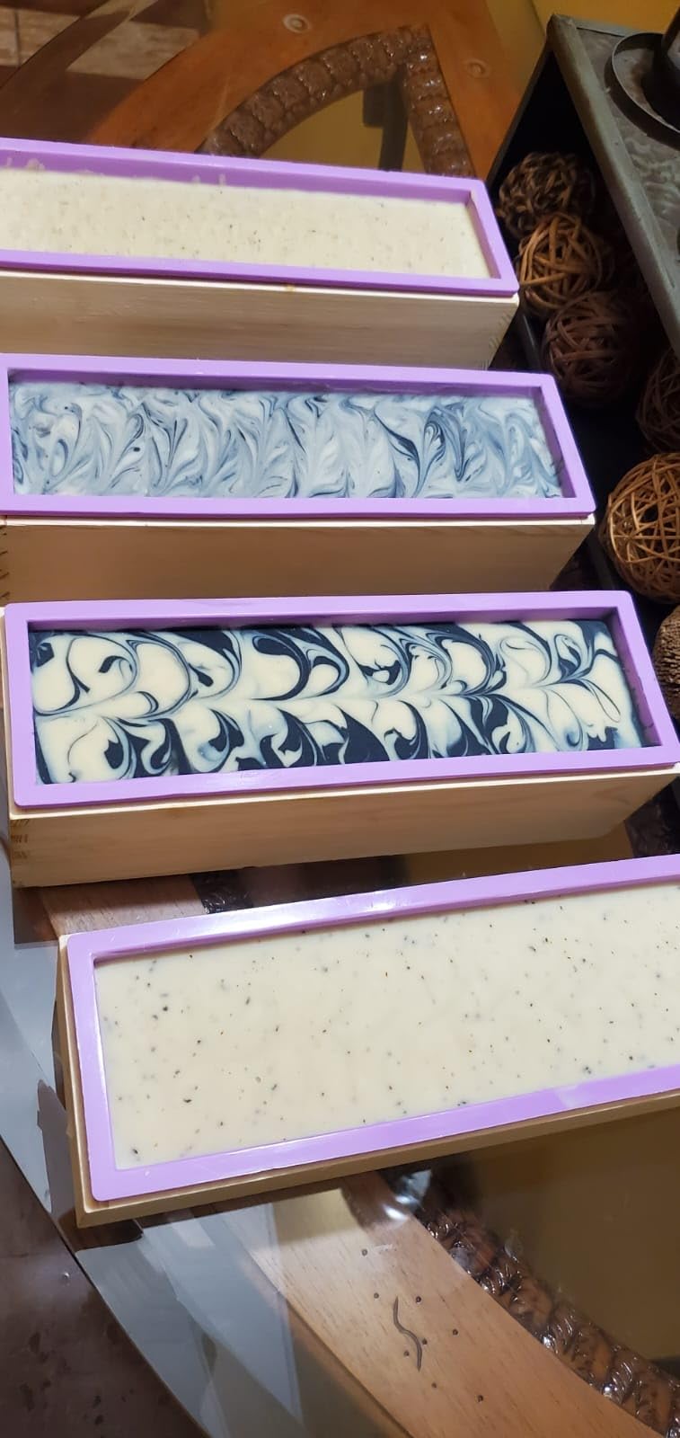 Ogrmar 2PCS Soap Mold Flexible Rectangular Soap Silicone Mold with Wood Box customer photo 1