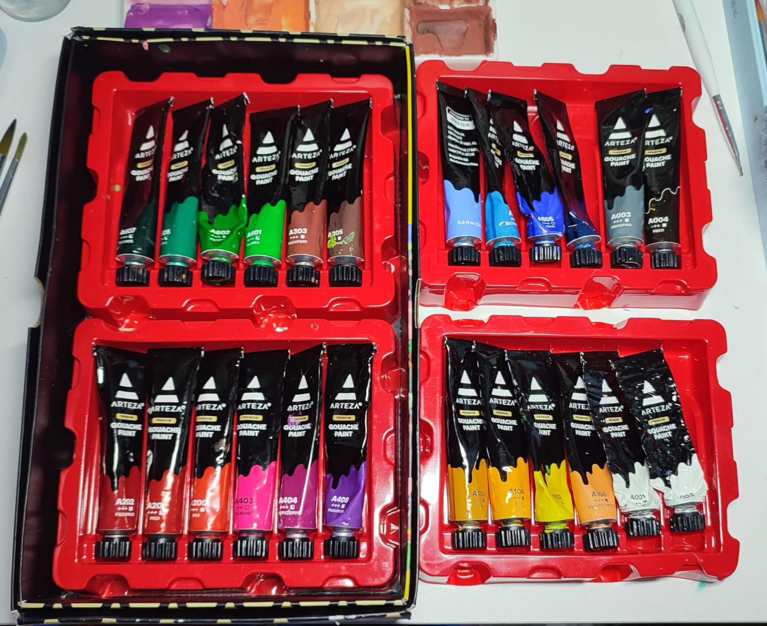 ARTEZA Gouache Paint, Set of 24, 12ml/0.4 US fl oz Gouache Paint Tubes, Gouache Set for Adults and Students customer photo 2