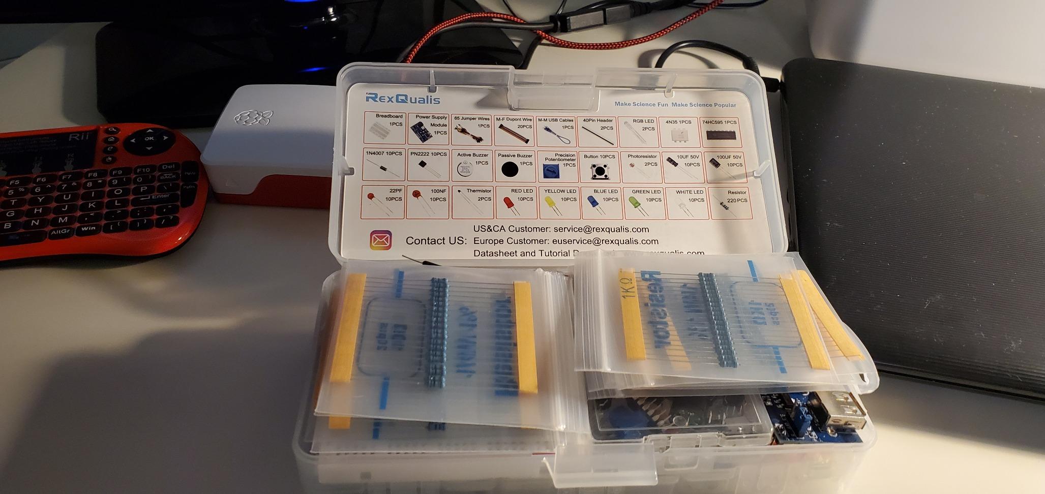 REXQualis Electronics Basic Kit w/Power Supply Module, Breadboard, Jumper Wire, LED,Resistor, comes with more than 300pcs sensors and components for fun and simple electronic projects. customer photo 2