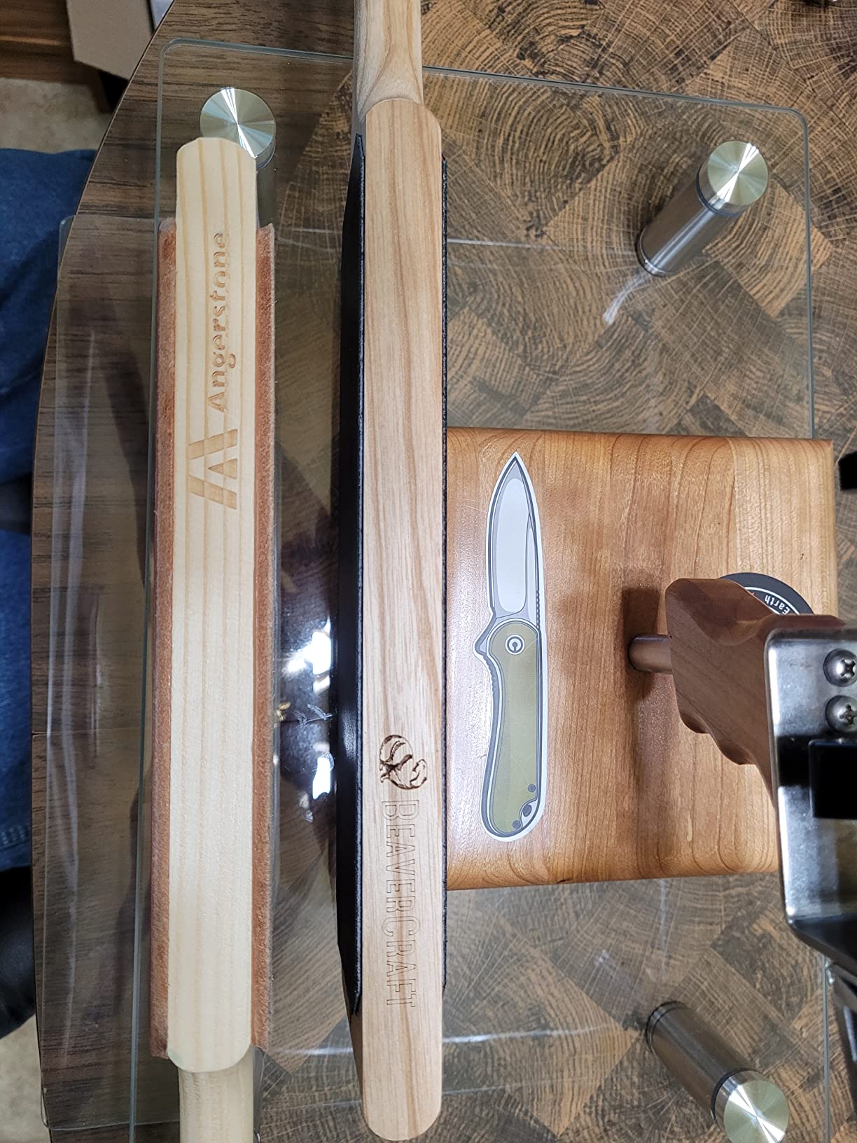 BeaverCraft Leather Strop Kit for Knife Sharpening 15.2