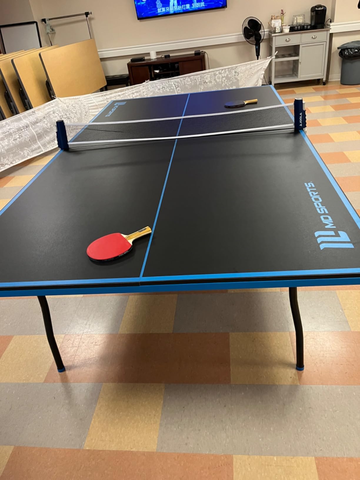 MD Sports Table Tennis Tables Multiple Styles Ping Pong Tables, Foldable for Easy Storage with Nets Included, Perfect for Family Game Rooms customer photo 1