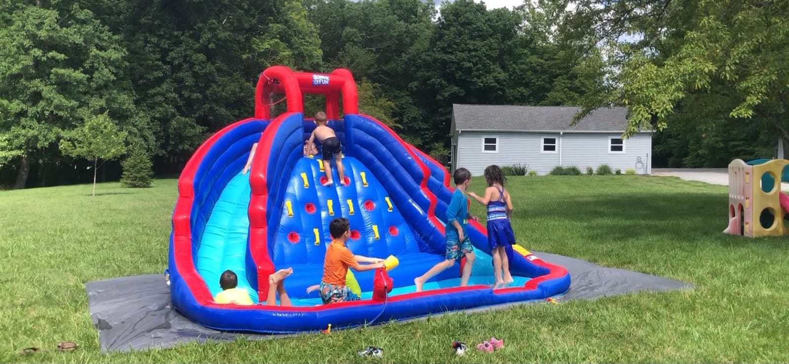 SUNNY & FUN Ultra Climber Inflatable Water Slide Park with Two Slides customer photo 1