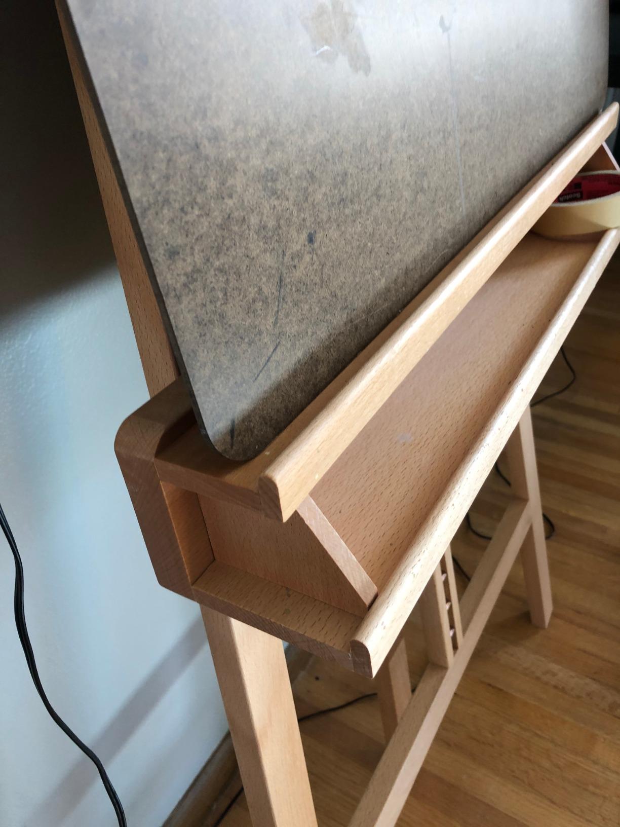 MEEDEN Large Painters Easel Adjustable Solid Beech Wood Artist Easel, Studio Easel for Adults with Brush Holder, Holds Canvas up to 48
