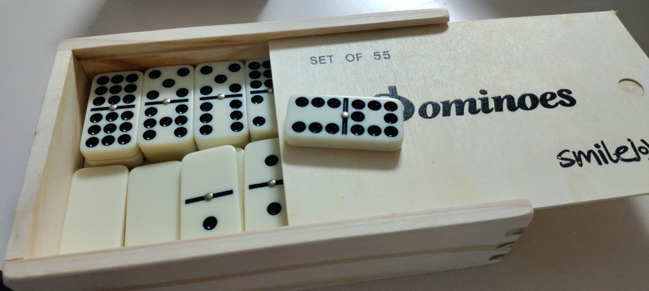 Smilejoy Double Six Dominoes Set for Adults, 28 Tiles with Wooden Box customer photo 2