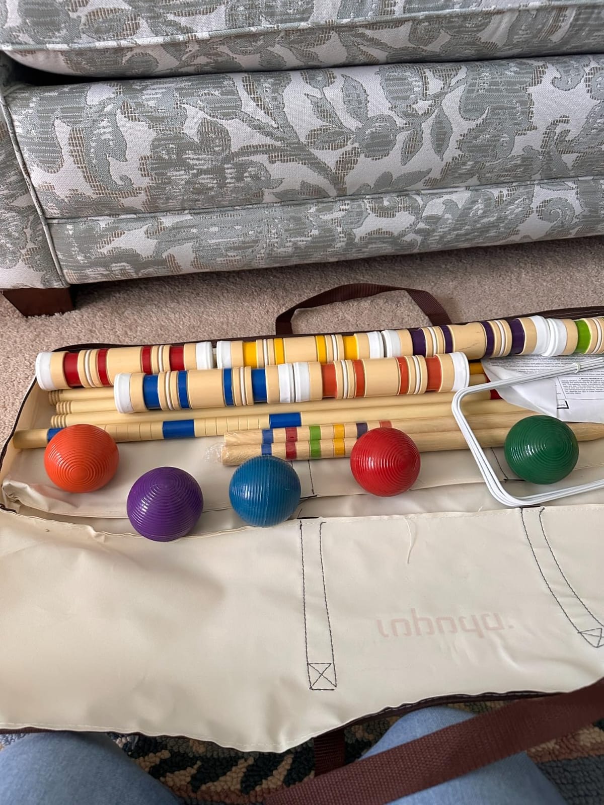ropoda Six-Player Croquet Set with Wooden Mallets, Colored Balls, Sturdy Carrying Bag for Adults &Kids, Perfect for Lawn,Backyard,Park and More customer photo 1