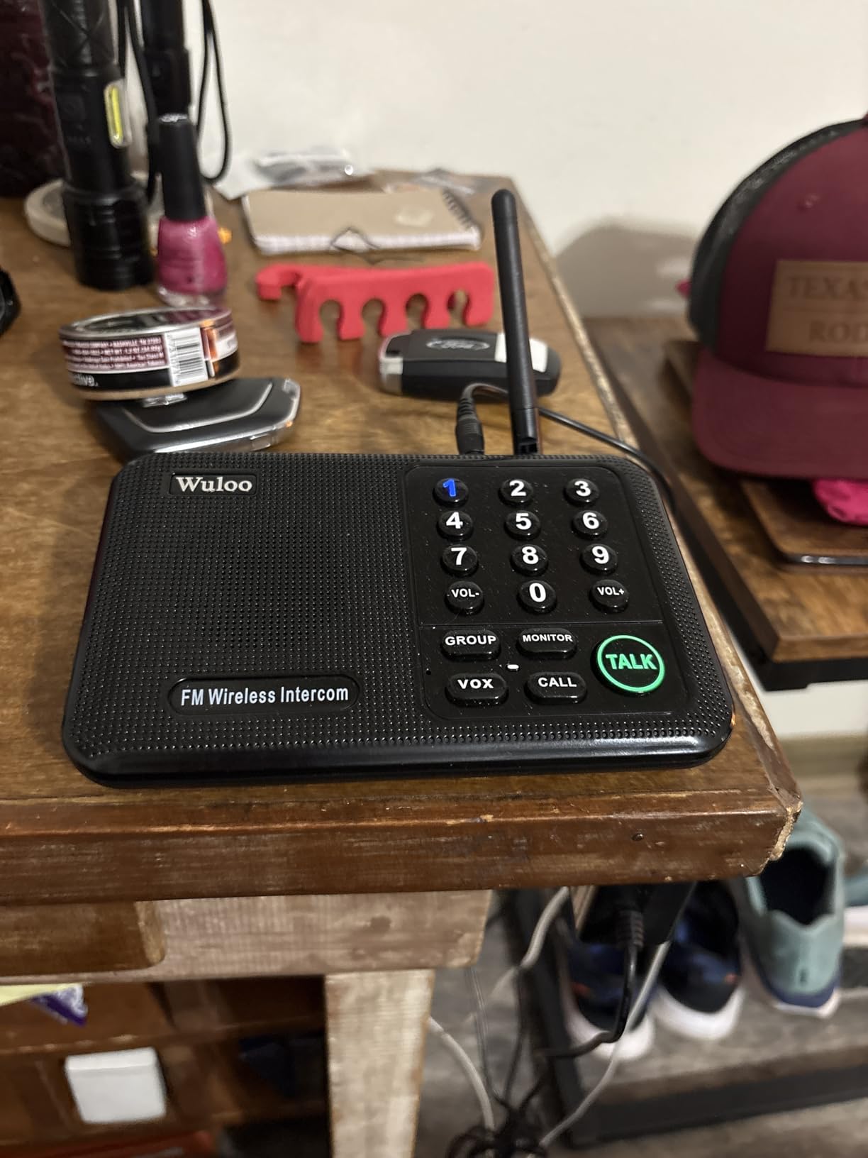 Wuloo Intercoms Wireless for Home 1 Mile (5280 Feet) Range 10 - Channel, Wireless Home Intercom System for House Business Office, Room to Room Intercom, Home Communication System (2 Packs, Black) customer photo 2