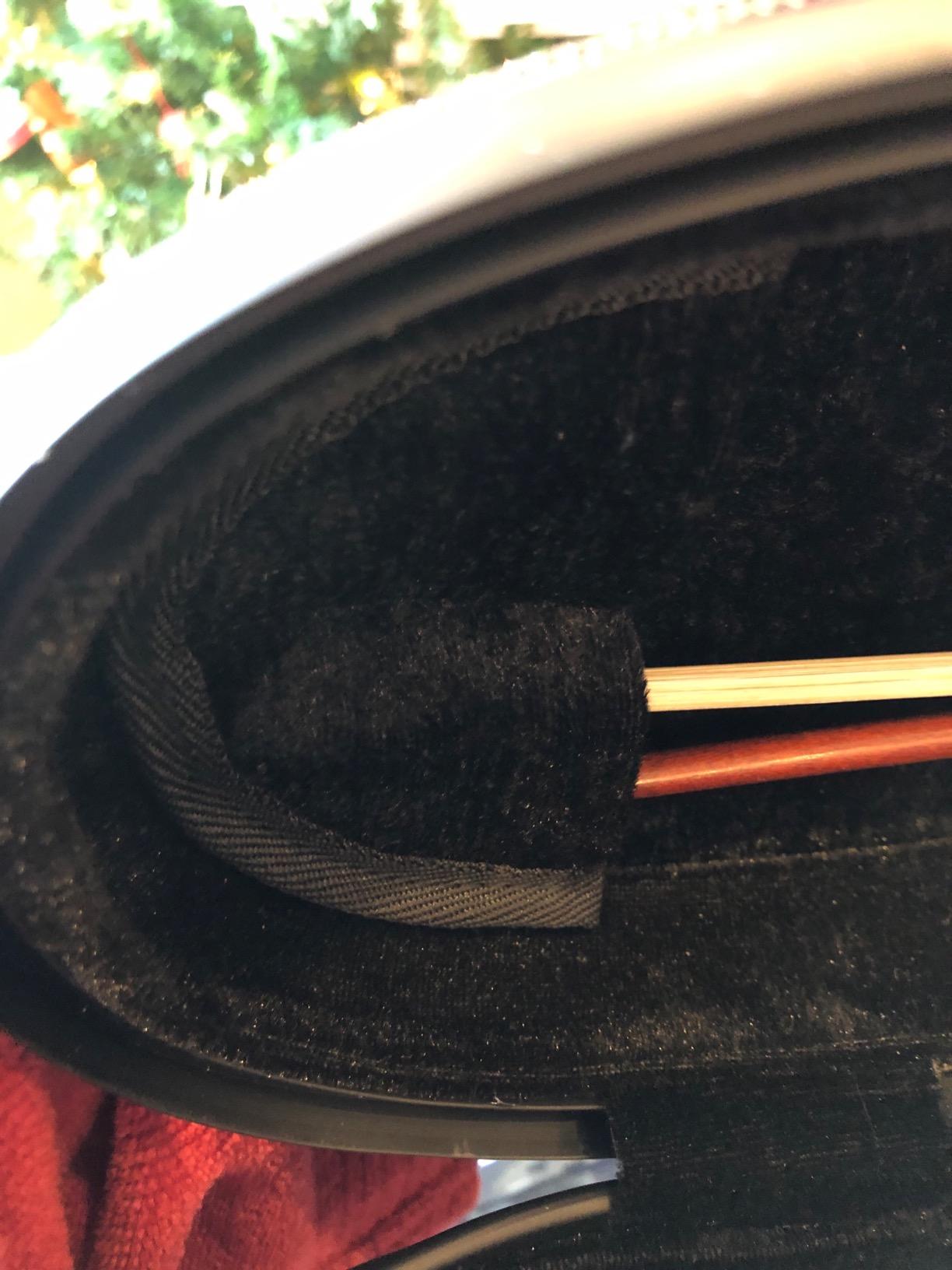 VIOLIN CASE-PAITITI Cello Shaped Full Size Durable Super Light Fiber Glass Violin Case with Hygrometer Backpackable (Black) customer photo 1