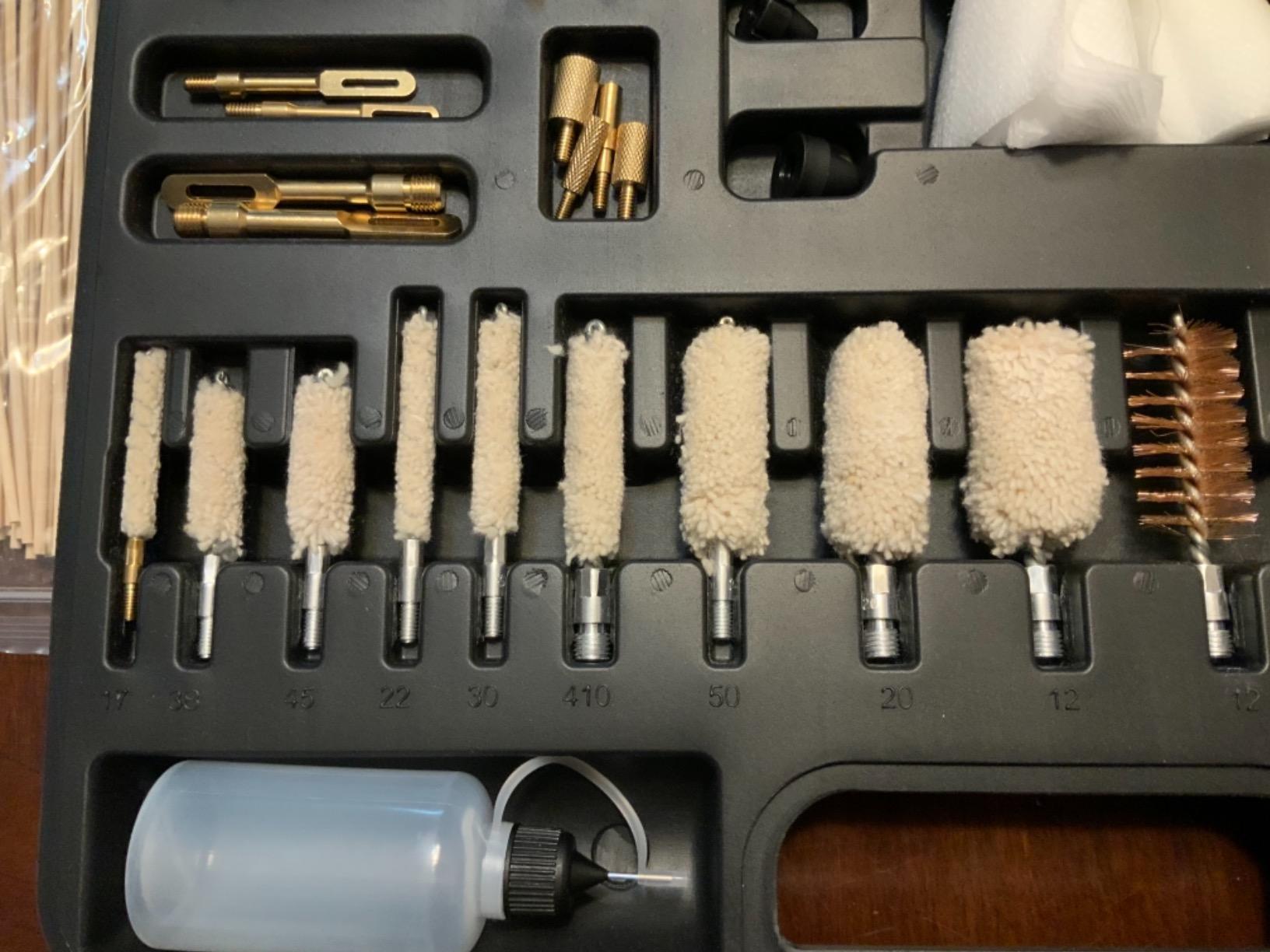 iunio Universal Gun Cleaning Kit, with Mat and Case, Full Brass Jags, Rods and Adapters, for All Guns, Rifle, Shotgun, Handgun, Pistol, Hunting, Shooting, All Caliber customer photo 1