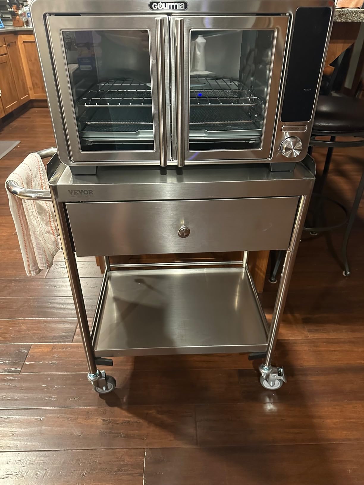 VEVOR Stainless Steel Utility Cart with Wheels - Medical/Dental Lab Cart - 2 Shelves/1 Drawer customer photo 2