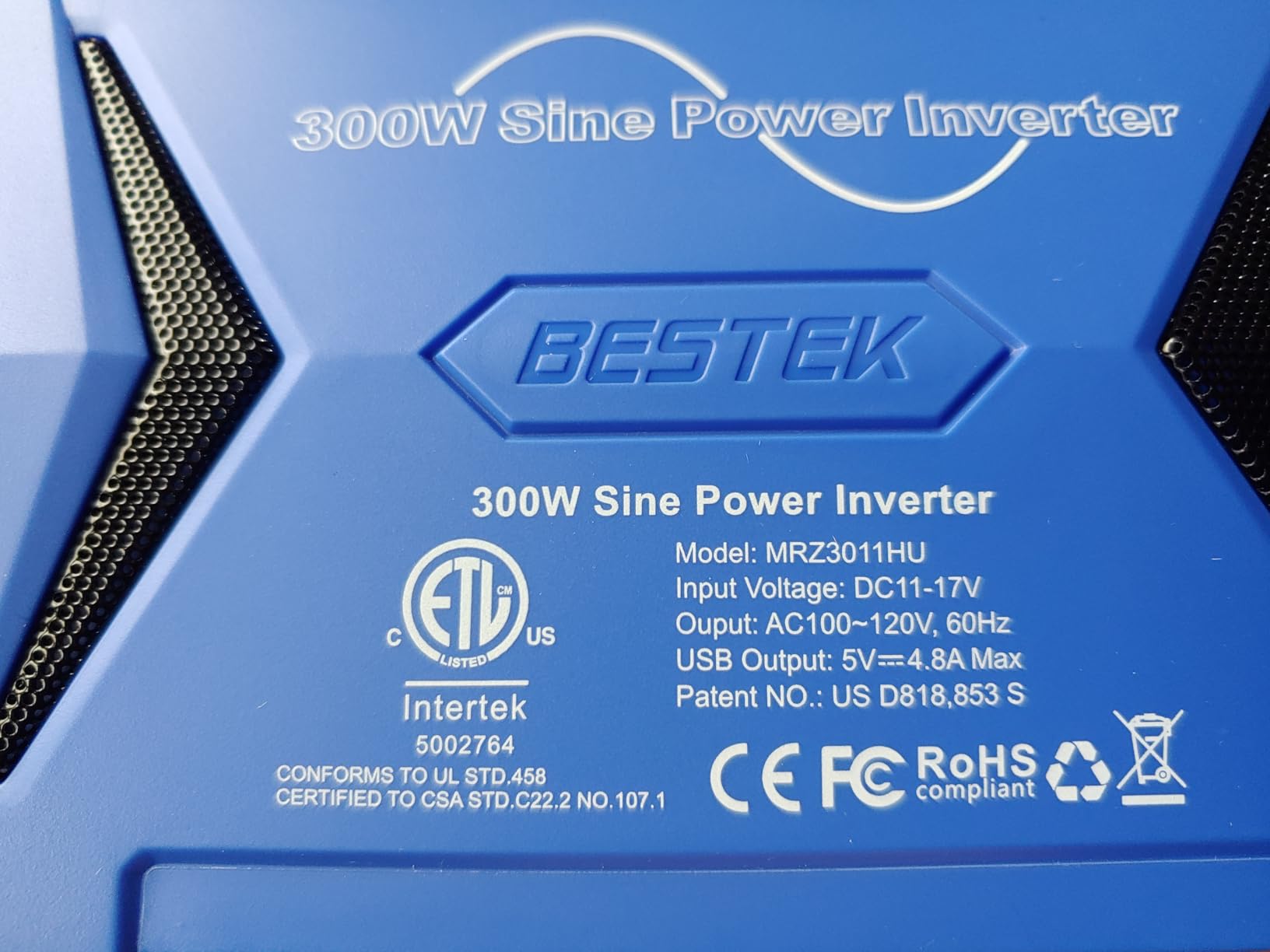 BESTEK Pure Sine Wave Power Inverter, 300W DC 12-17V to 110V AC Car Adapter customer photo 2