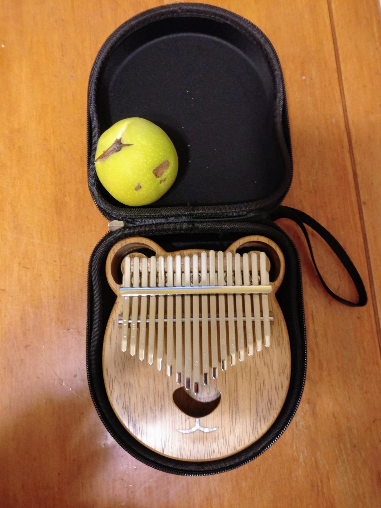Thumb Piano, AKLOT Bear Kalimba Solid Wood 17 Keys Finger Piano Start Kits with Protective Case Tuning Hammer Study Booklet Cleaning Cloth customer photo 2