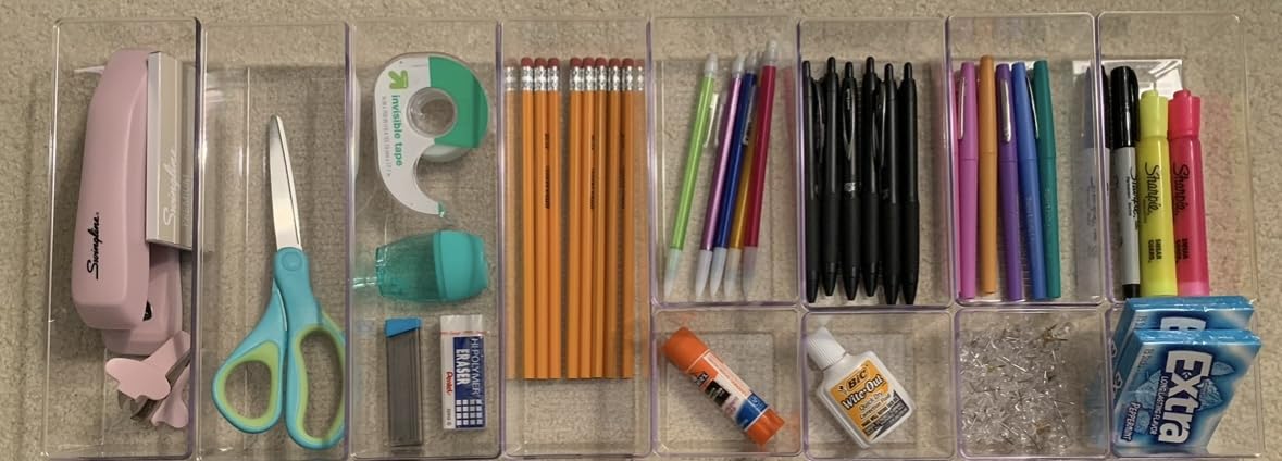 Simple Houseware Clear Desk Drawer Organizer, Assorted Sizes, 6 Packs customer photo 1