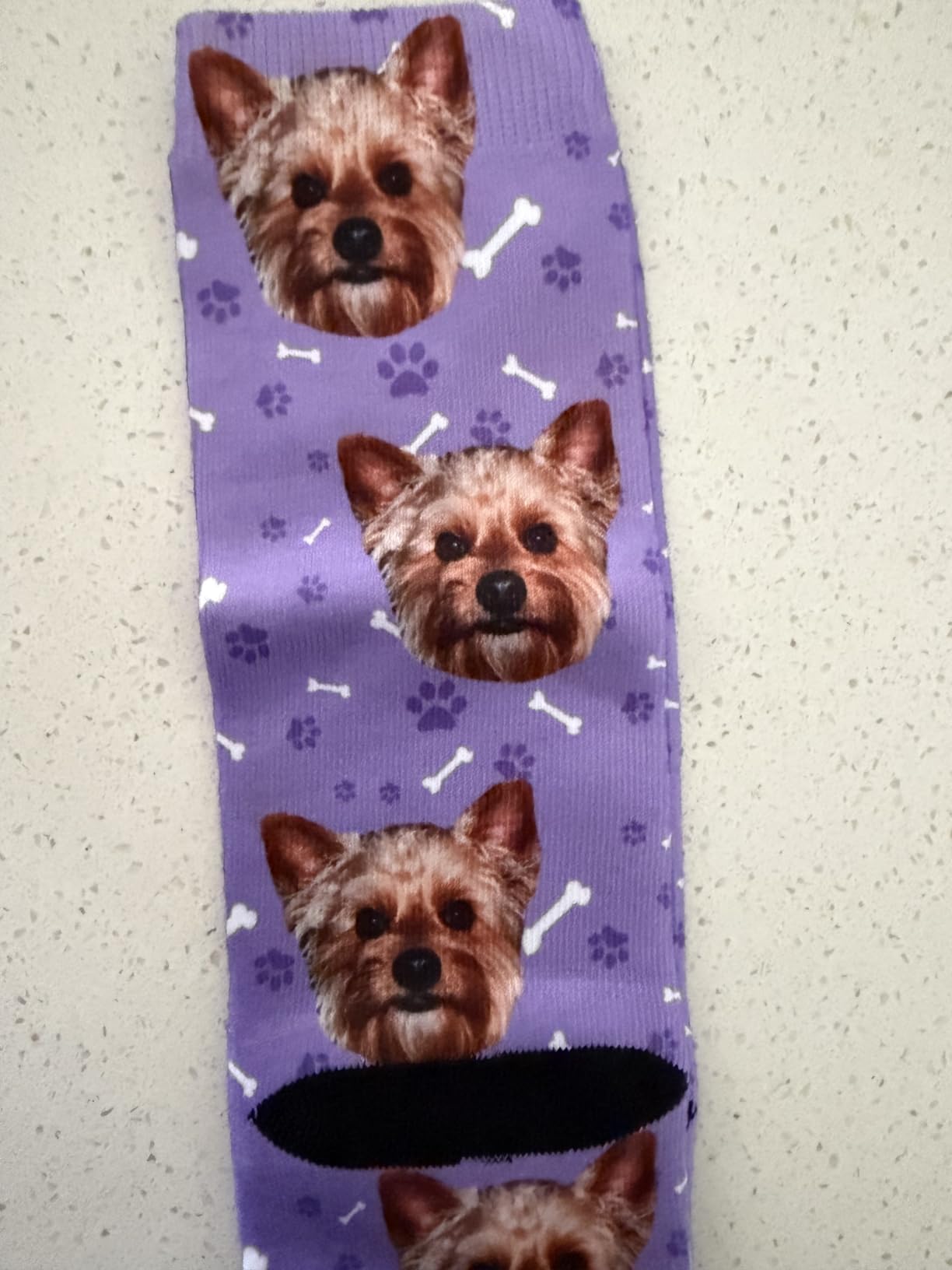 MyPupSocks Custom Personalized Photo Pet Face Socks, Cat and Dog Tracks Paws Bones Crew Socks with Picture for Men Women customer photo 1