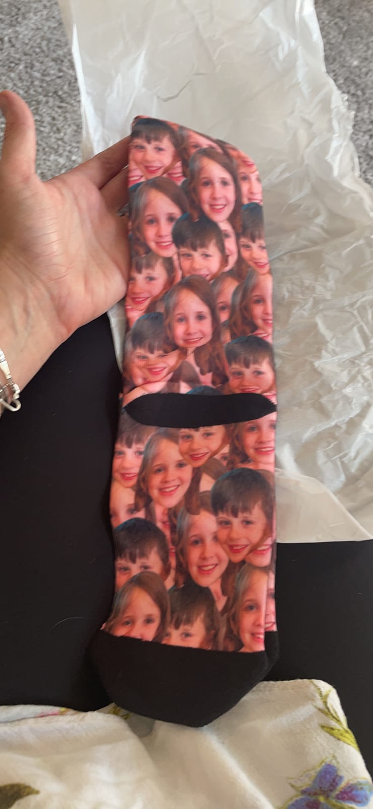 Custom Personalized Photo Pet Face Crew Socks with Picture for Men Women customer photo 1