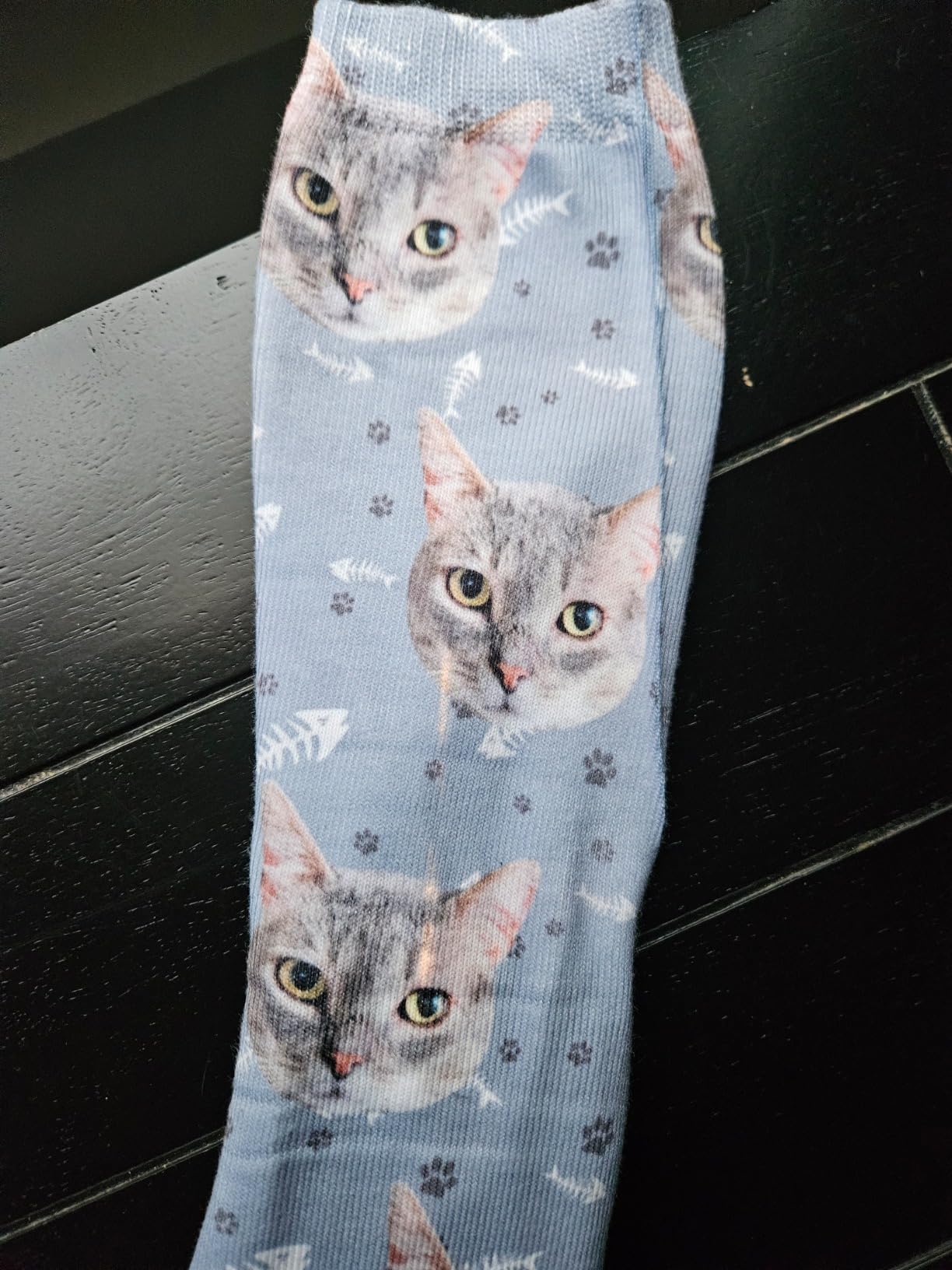 Custom Personalized Photo Pet Face Crew Socks with Picture for Men Women customer photo 2