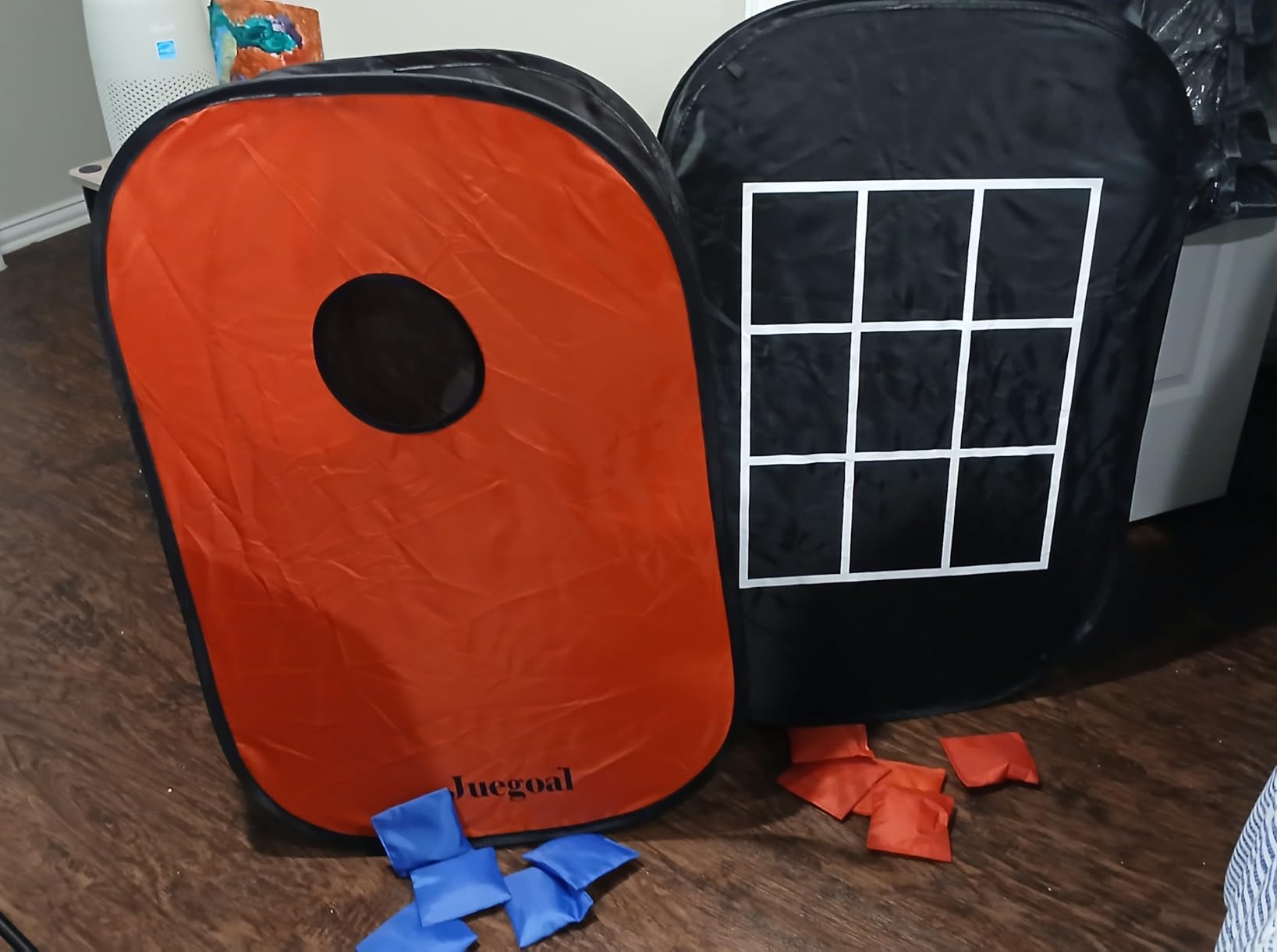 Juegoal 3x2ft Collapsible Portable Cornhole Game Set with 2 Cornhole Boards, 10 Bean Bags, Carrying Bag, and Tic Tac Toe Game Indoor Outdoor Yard Toss Game customer photo 1