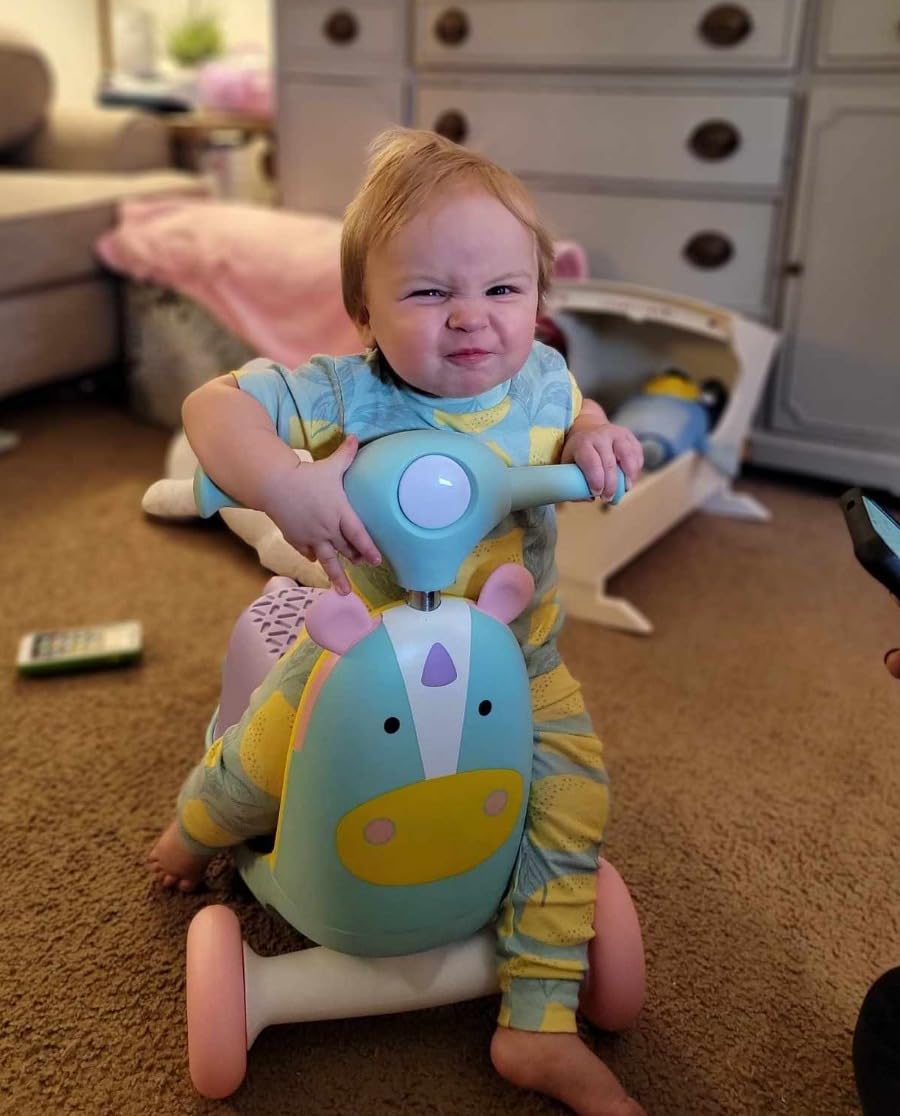Skip Hop Kids 3-in-1 Baby Activity Push Walker & Ride On Scooter Toy, Unicorn customer photo 1