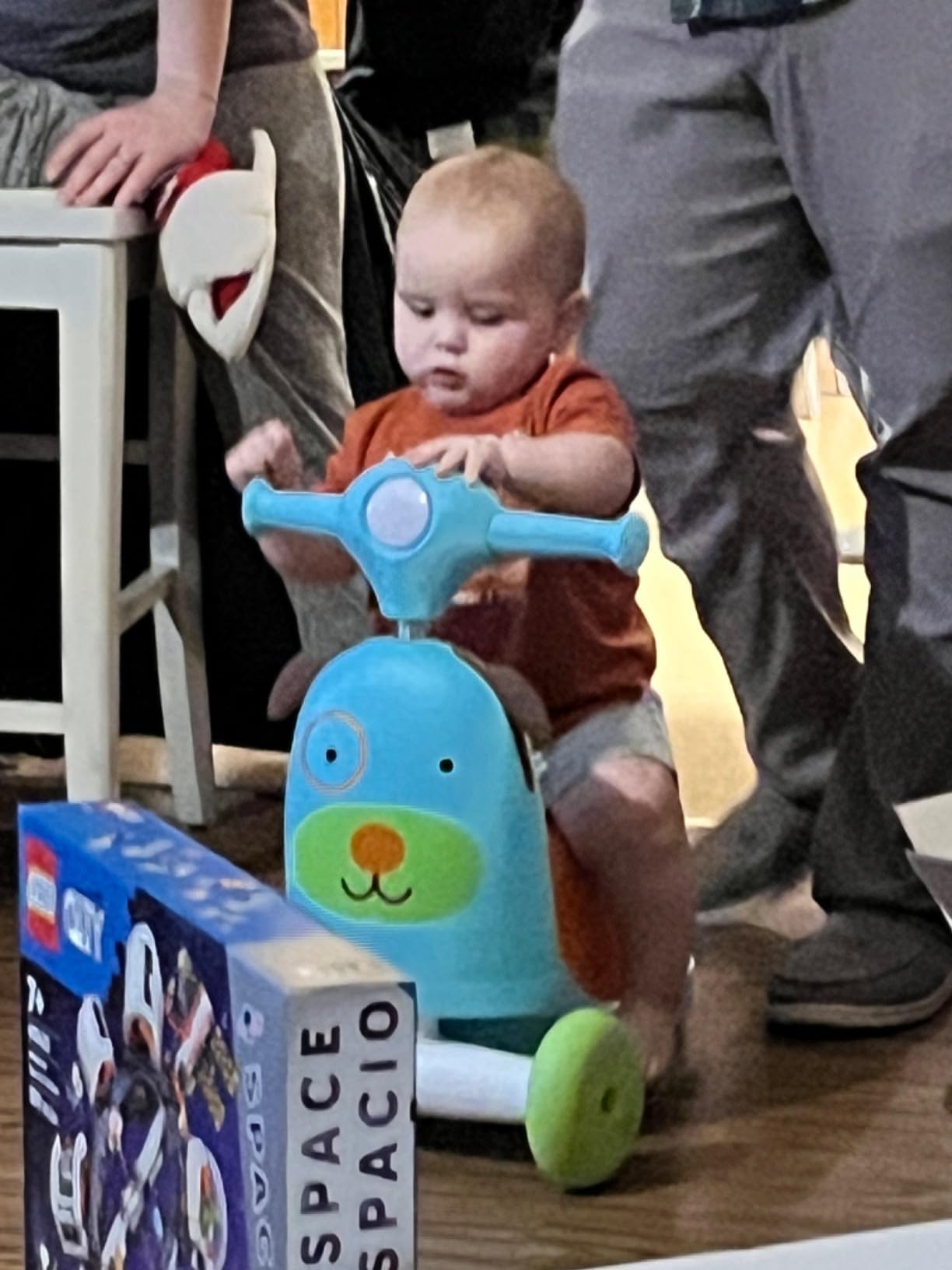 Skip Hop Kids 3-in-1 Baby Activity Push Walker & Ride On Scooter Toy, Unicorn customer photo 2