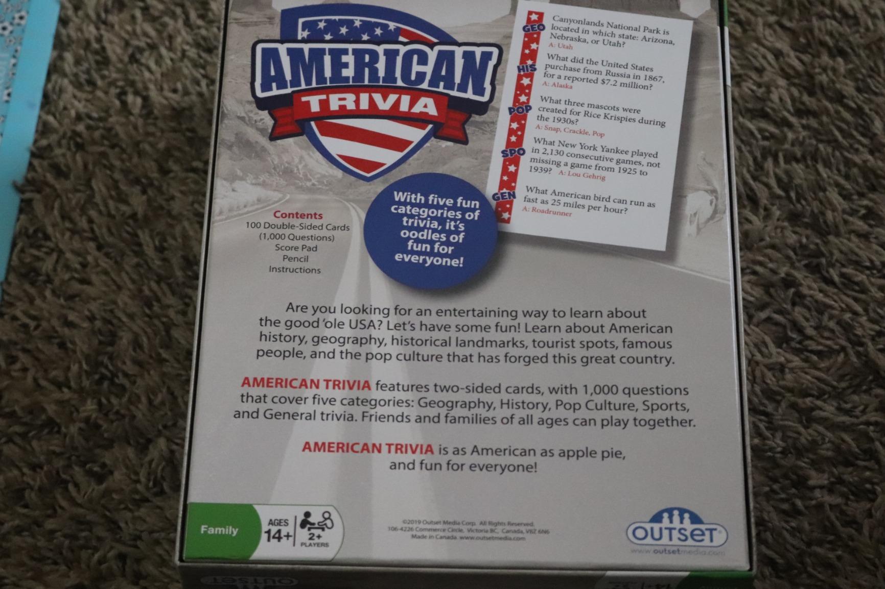 Outset Media American Trivia Game (Amazon Exclusive) – 5 Categories to Choose from and 1,000 Questions – for Ages 14 and up customer photo 2