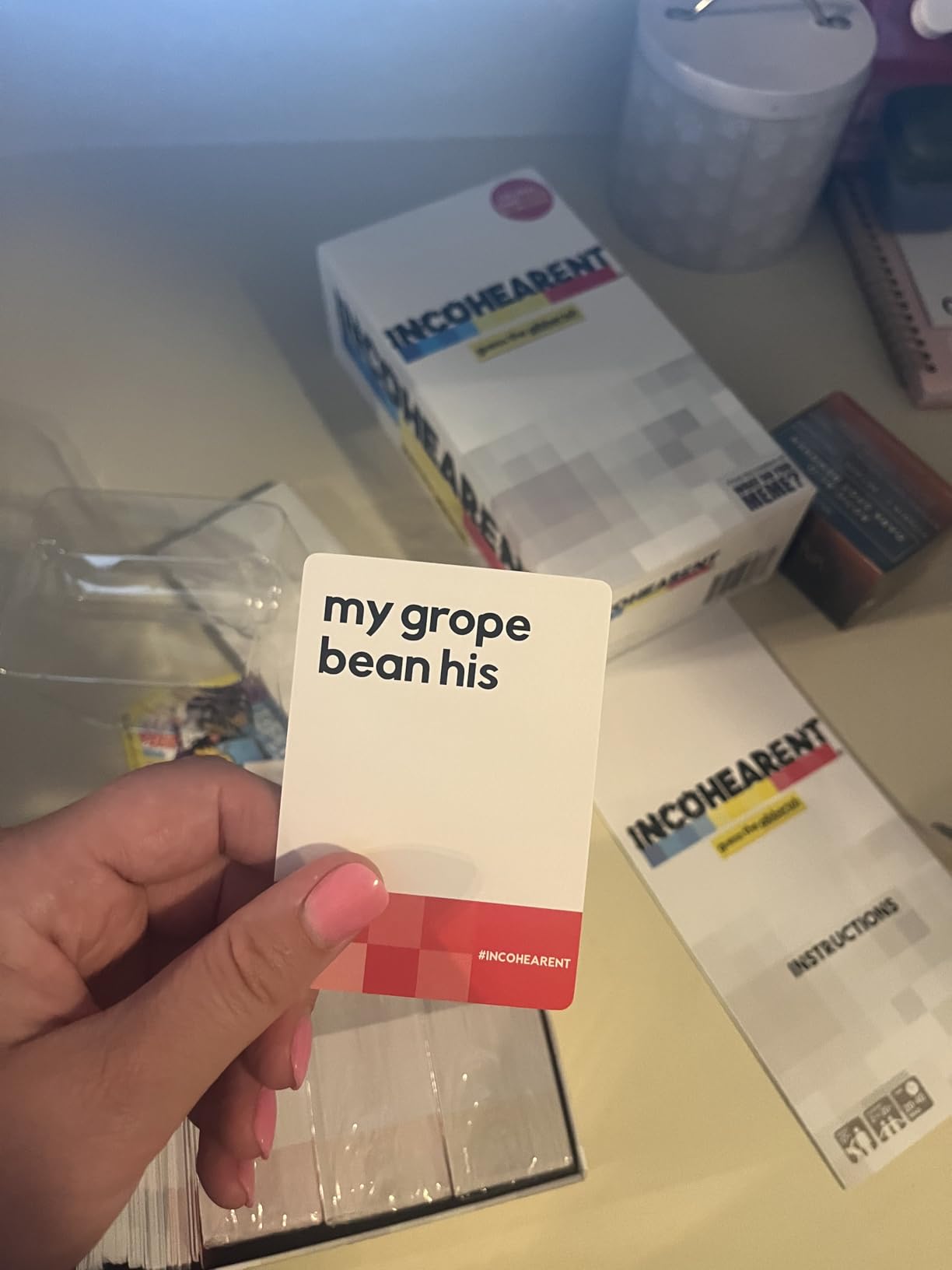 Incohearent by Relatable – Guess the Gibberish Party Game for Adults, Funny Card Game Activity for Groups, Bachelorette Party Favorite, Summer Fun for Game Night, Travel-Friendly with 300 Cards customer photo 1