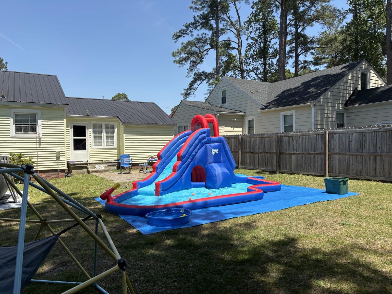 Sunny & Fun Deluxe Inflatable Water Slide Park with Climbing wall & Tunnel customer photo 1