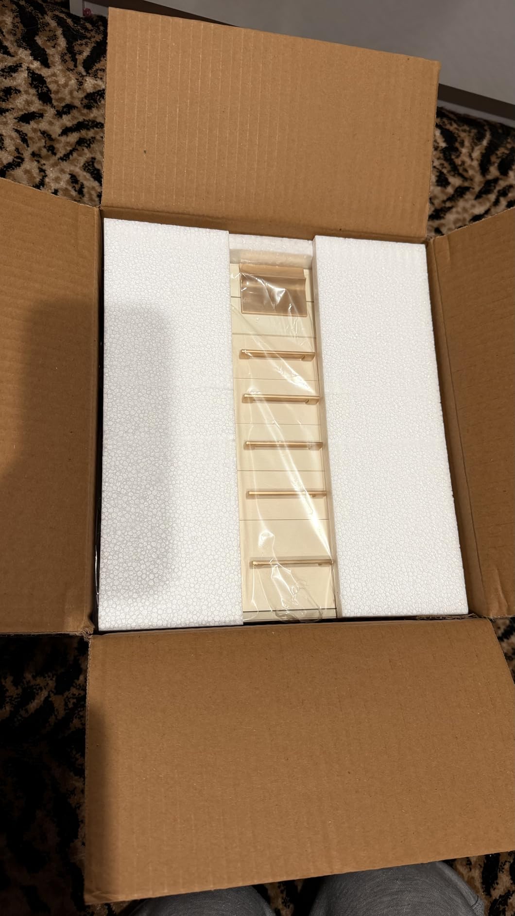 SONGMICS Jewelry Box Organizer, 3-Layer Storage with 2 Drawers, Glass Lid | Jewelry Organizer for Earrings, Modern Style, 8 x 9.1 x 5.3 Inches, Cloud White and Gold, GISELLA Collection UJBC239WT customer photo 1