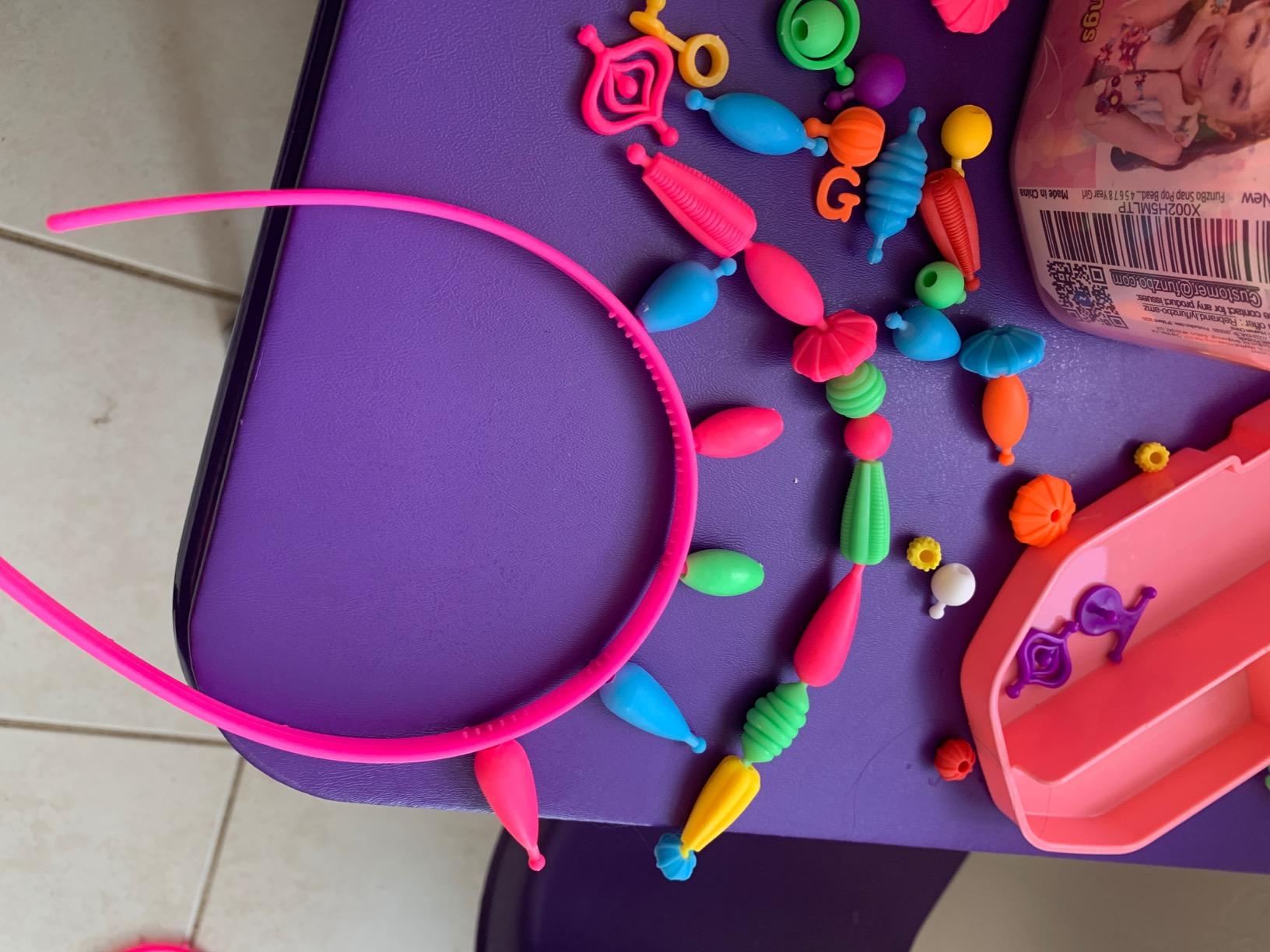 FUNZBO 520+ Snap Pop Beads - Jewelry Making Beads Charms Style Craft Kit, Arts and Crafts for Kids Ages 4-8, Toys for 3 4 5 6 7 Years Old Girls Birthday Gifts Ideas, Bracelet Necklace Ring for Girls customer photo 2