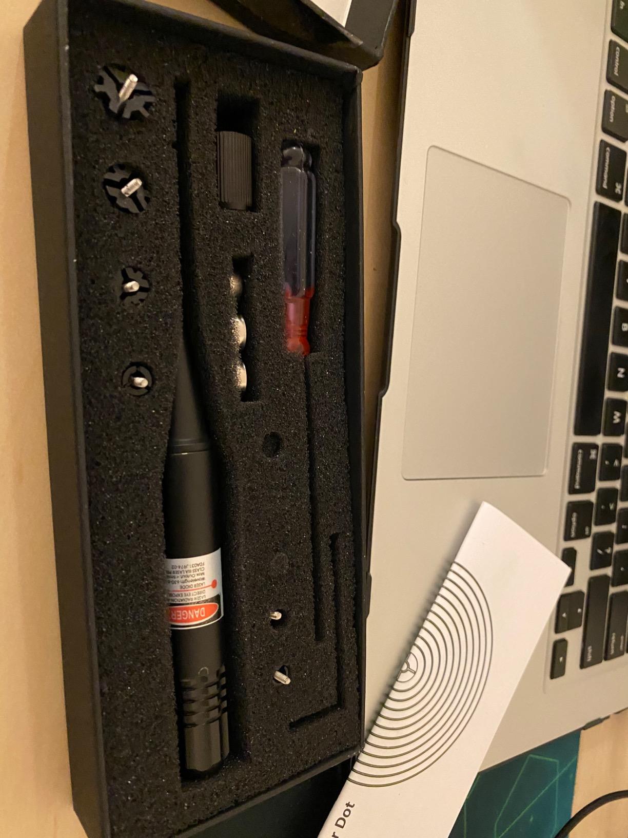 EZshoot Bore Sight Kit for .17 to 12GA Calibers BoreSighter with Button Switch Red Laser Bore Sight customer photo 1