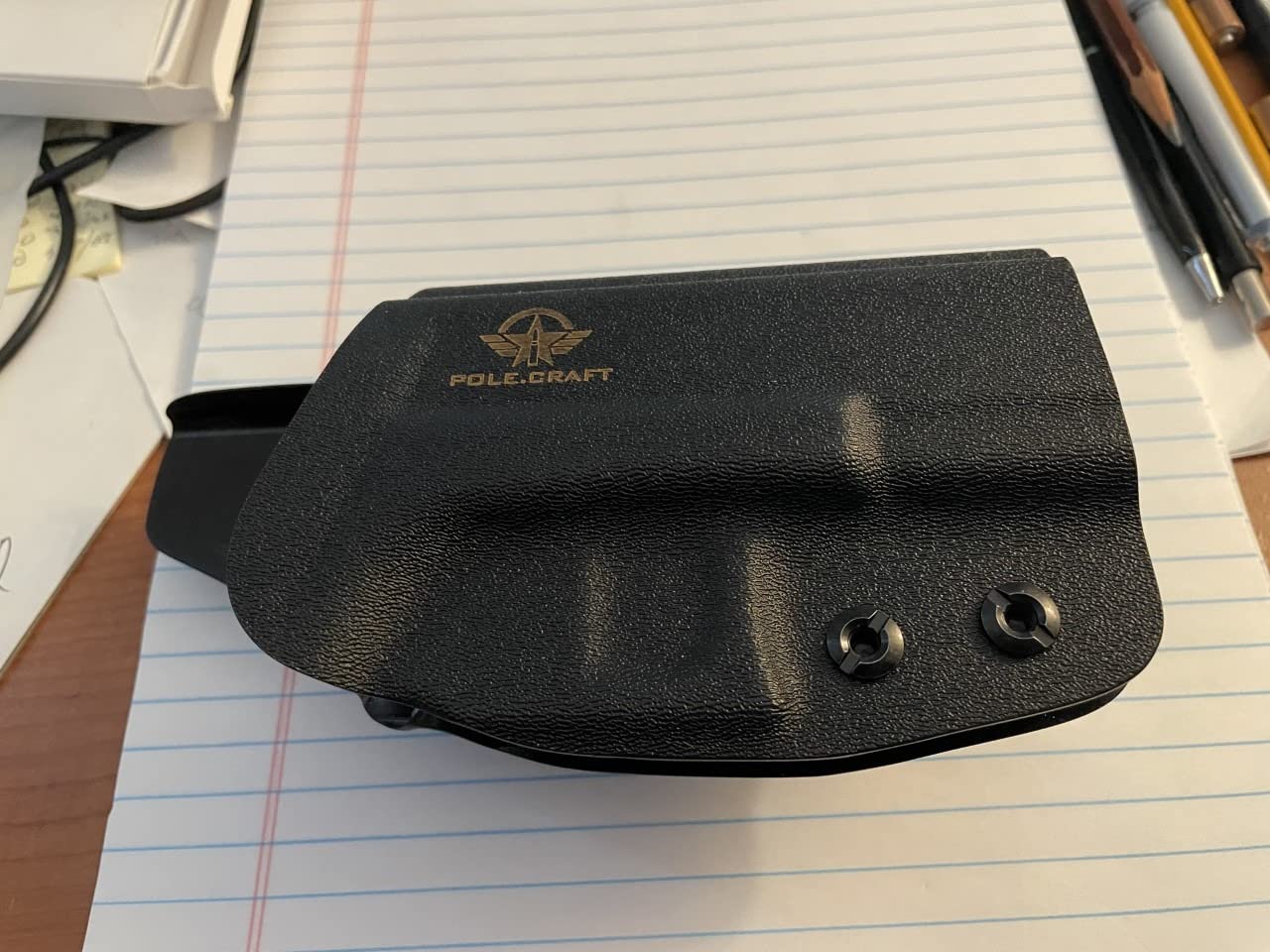 OWB Kydex Holster Fit: Glock 17 19 19x 44 45 26 (Gen 1-5) / Glock 22 23 25 27 31 32 33 30s (Gen 3-4) - Outside Waistband Carry 1.5-2 Inch Belt Clip - Adj. Width Height Retention Cant, Entrance Widened customer photo 1