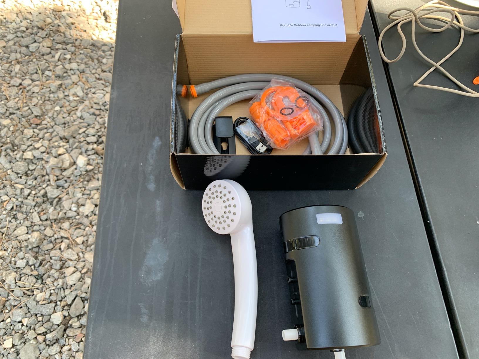 Portable Outdoor Shower, 2 Flow Mode, 4400mAh Battery Powered Shower Pump for Hiking/Backpacking, Travel, Beach, Pet, Flowering, IPX7 Waterproof &USB Rechargeable Camping Shower with 3 LED Lights… customer photo 1