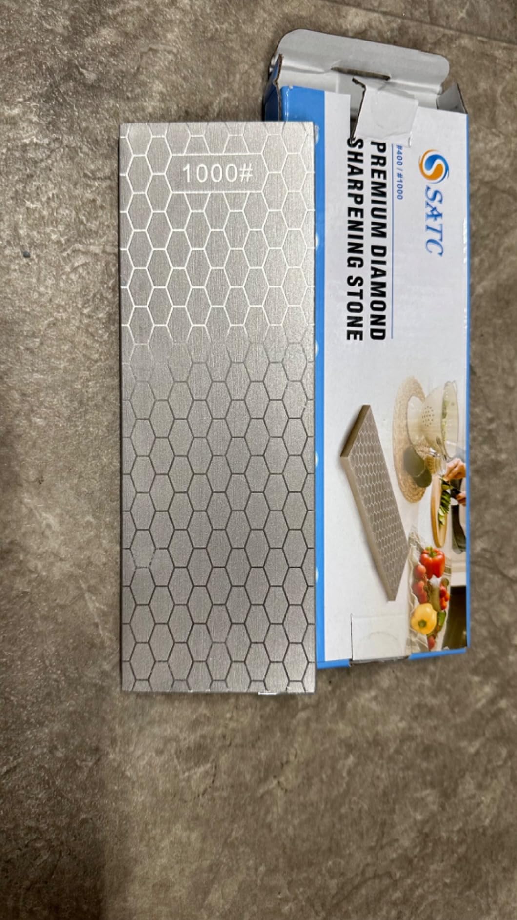 S SATC Diamond Sharpening Stone 2 Side Grit 400/1000 Diamond Plate Honing Stone 8-inch Hone Sharpener White customer photo 1