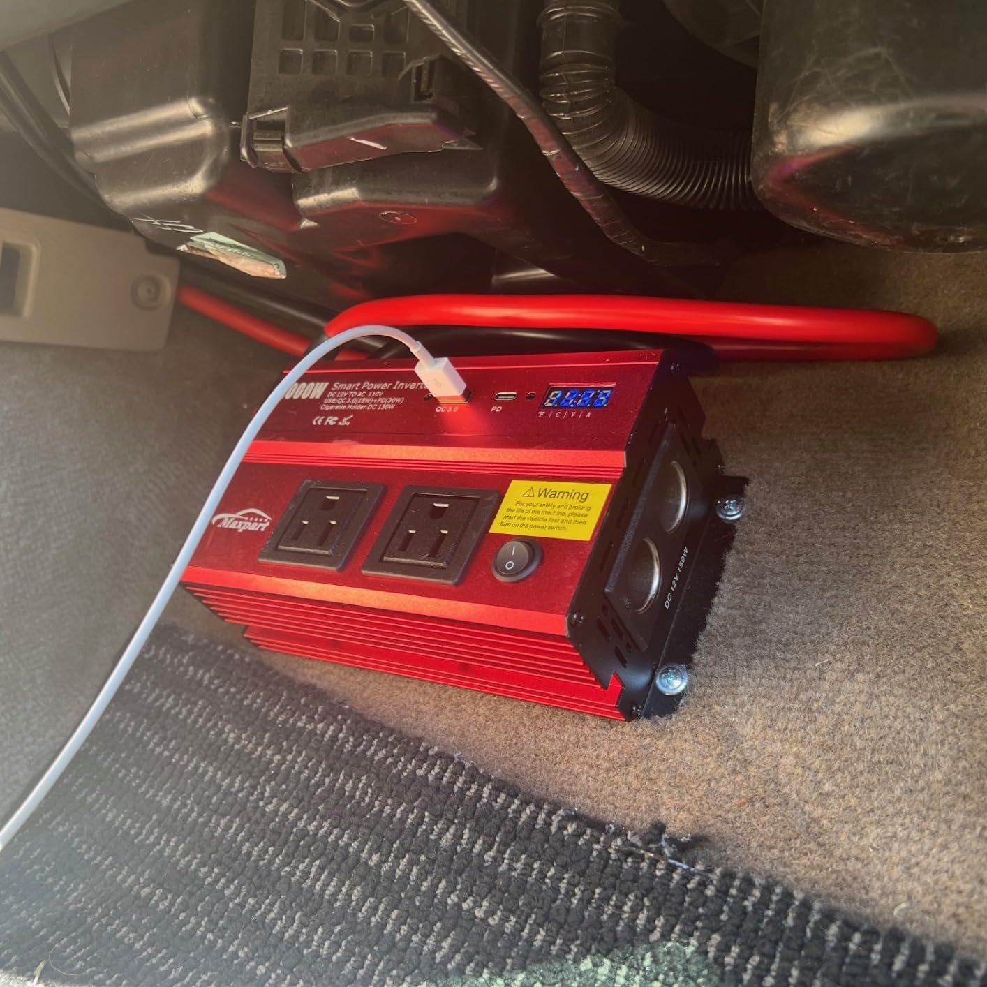 TWING Car 1000w Inverter,12v DC to 110v Power Inverters for Vehicles 1000 watt with Dual AC Outlets 3.0A USB and Type-C,12 Volt Inverter Car Cigarette Lighter Battery customer photo 1