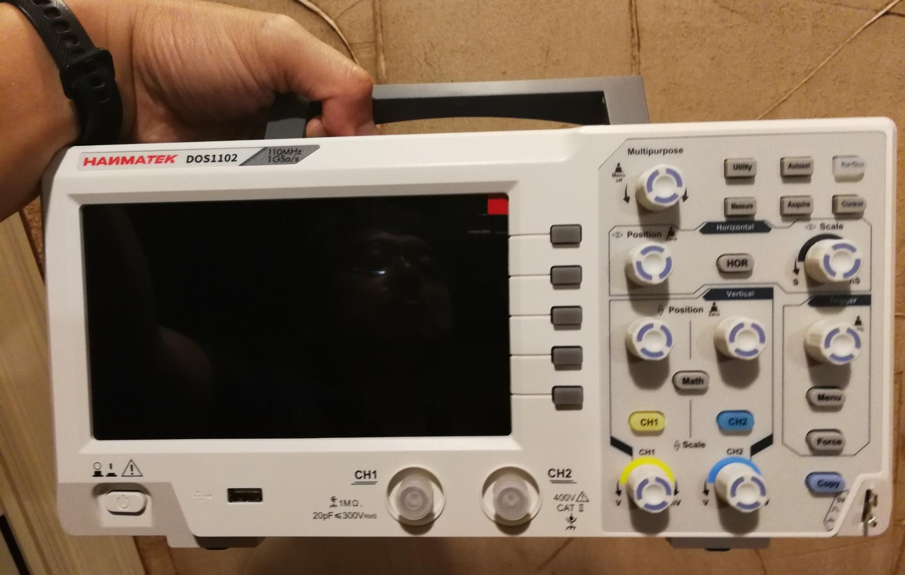 HANMATEK 110mhz Bandwidth DOS1102 Digital Oscilloscope with 2 Channels and Screen 7 inch / 18 cm, TFT-LCD Display, Portable Professional Oscilloscope Kit with 500 MS/s *2 Sampling Rate customer photo 1