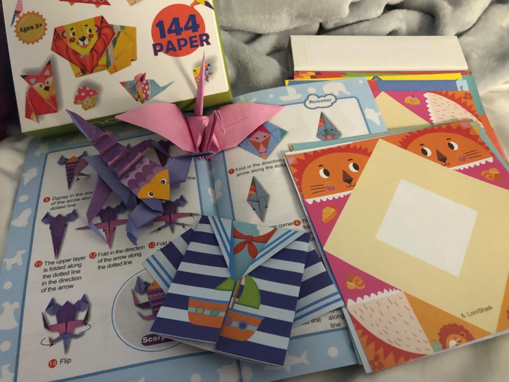 hapray Origami Kit for Kids 5-12, 152 Origami Paper Kit with Origami Book customer photo 2