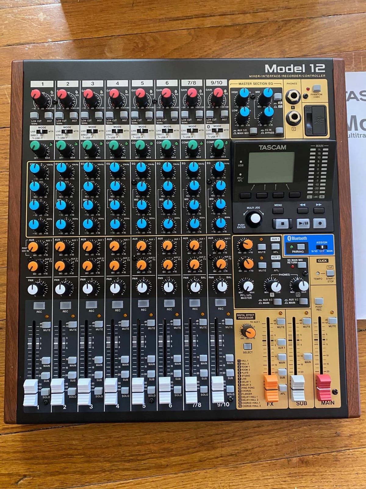Tascam Model 12 All-in-One 12-track Digital Multitrack Mixing and Recording Studio, Mixer, USB Audio Interface and DAW Controller customer photo 1