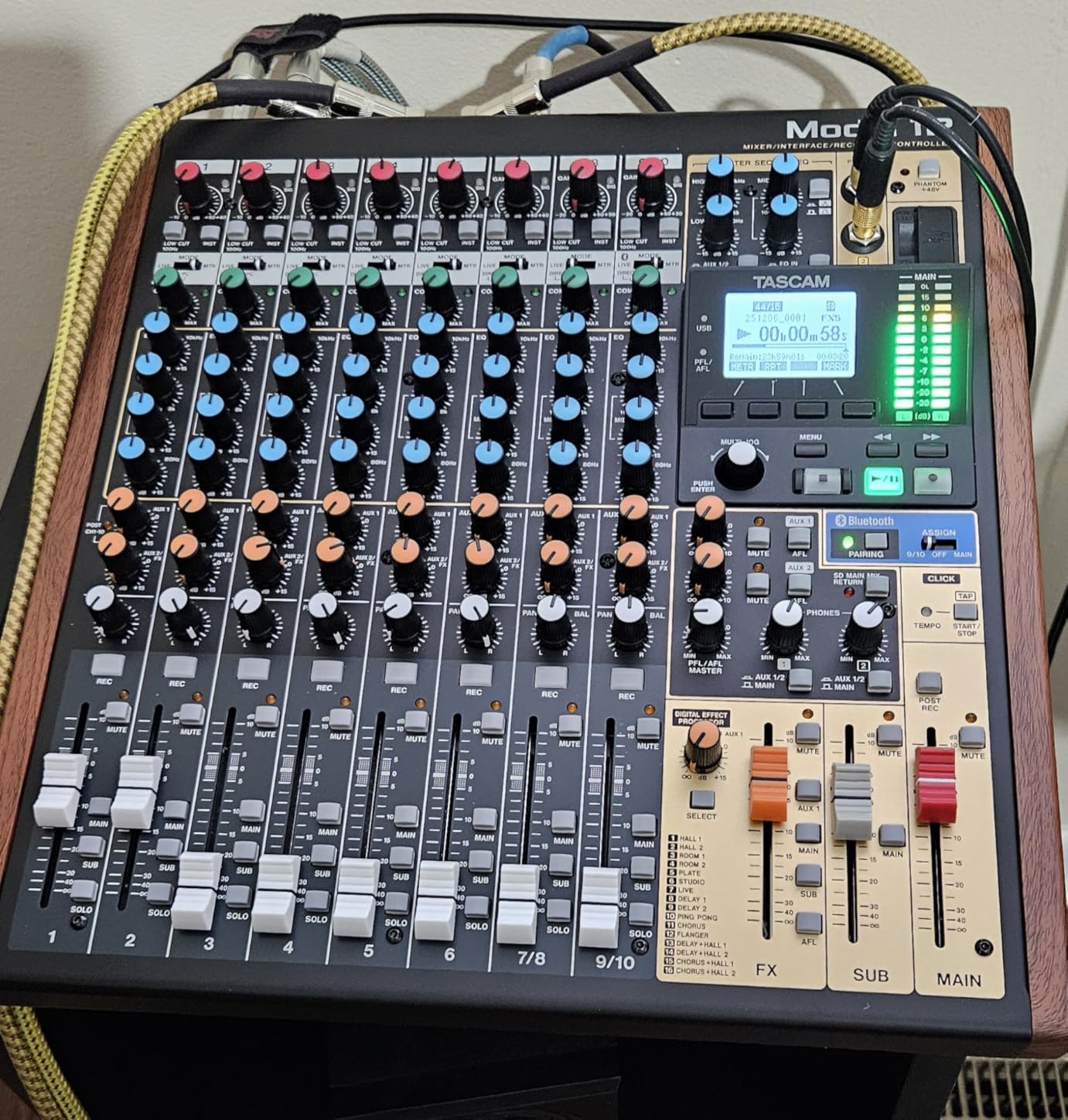 Tascam Model 12 All-in-One 12-track Digital Multitrack Mixing and Recording Studio, Mixer, USB Audio Interface and DAW Controller customer photo 2