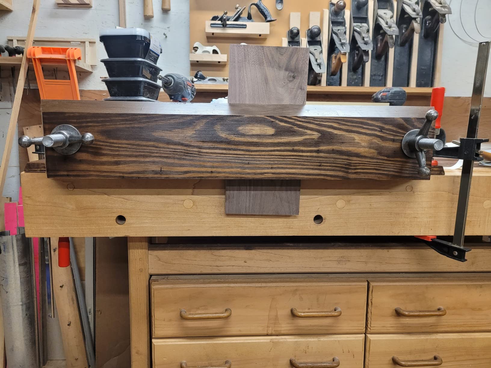 Moxon Vise Hardware Kit with 2 each 8 Inch x 3/4-10 Threaded Rods, 2 each 4-1/2 Inch Cast Knobs and 4 each 3/4 inch Nuts and Washers customer photo 1