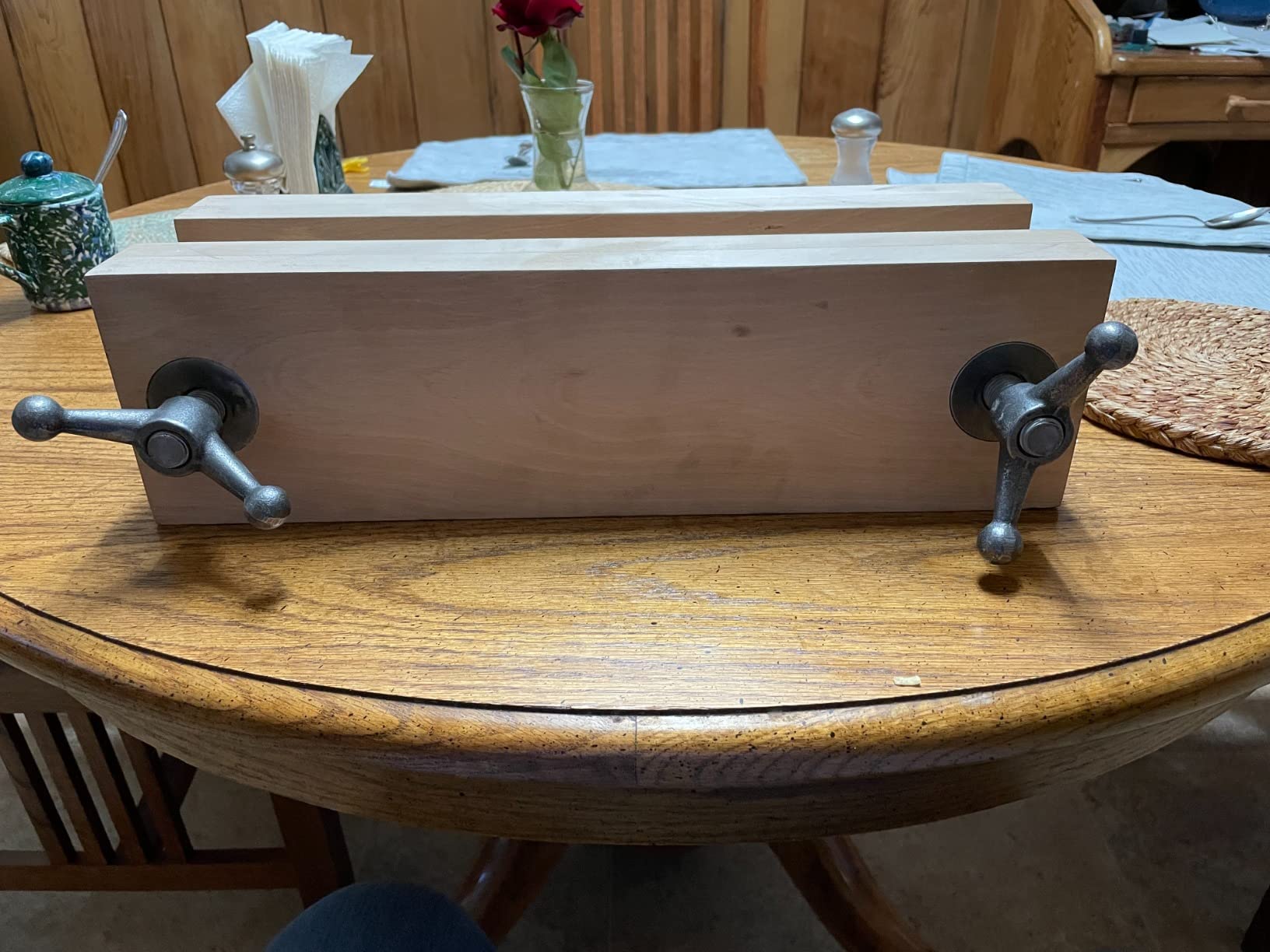 Moxon Vise Hardware Kit with 2 each 8 Inch x 3/4-10 Threaded Rods, 2 each 4-1/2 Inch Cast Knobs and 4 each 3/4 inch Nuts and Washers customer photo 2