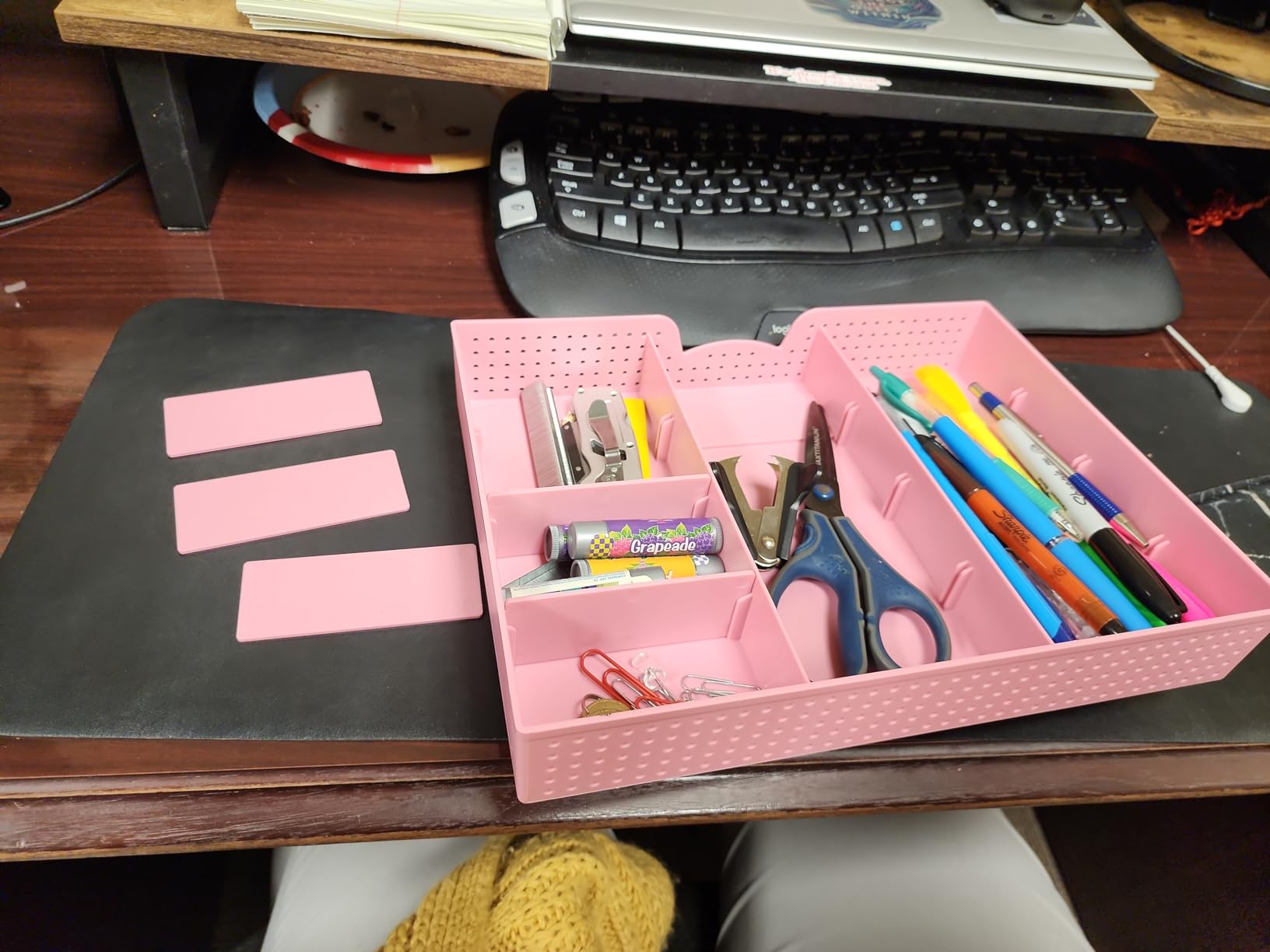 Simple Houseware Drawer Organizer Tray, 9 Adjustable Compartments, Black customer photo 2