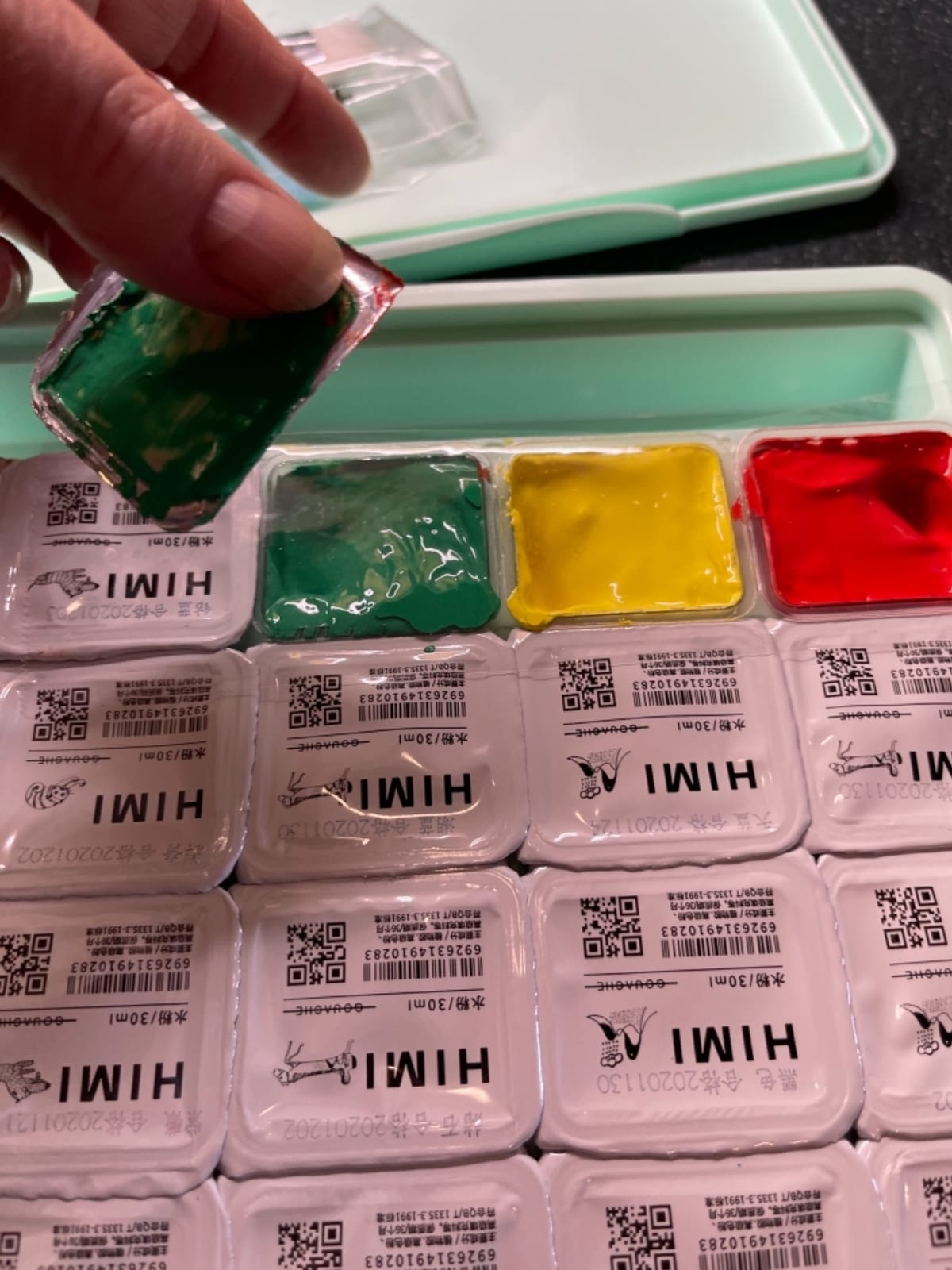 HIMI Gouache Paint Set, 24 Colors x 1 oz, Jelly Cup, Non-Toxic(Green) customer photo 1