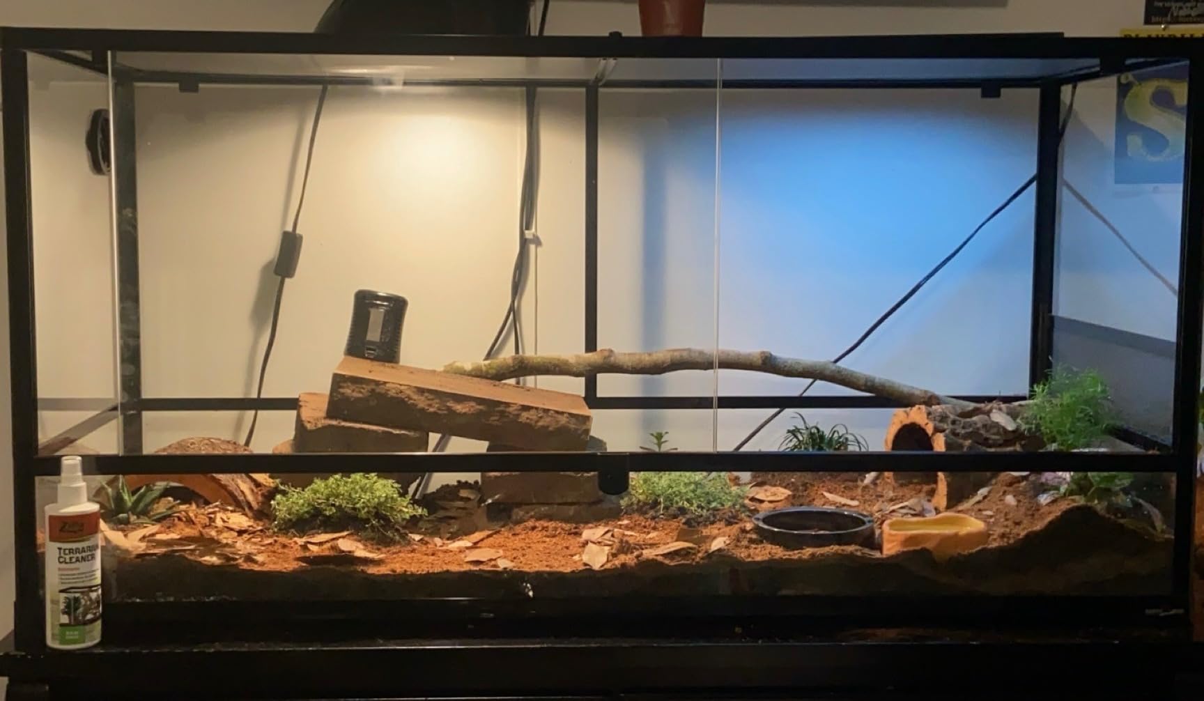 REPTI ZOO 85 Gallon Large Reptile Tank, Wide & Tall Tempered Glass Large Reptile Terrarium 47.2