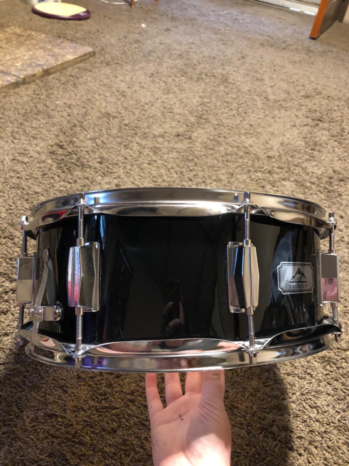 EASTROCK Snare Drum Set 14X5.5 Inches for Student Beginner-Black customer photo 2
