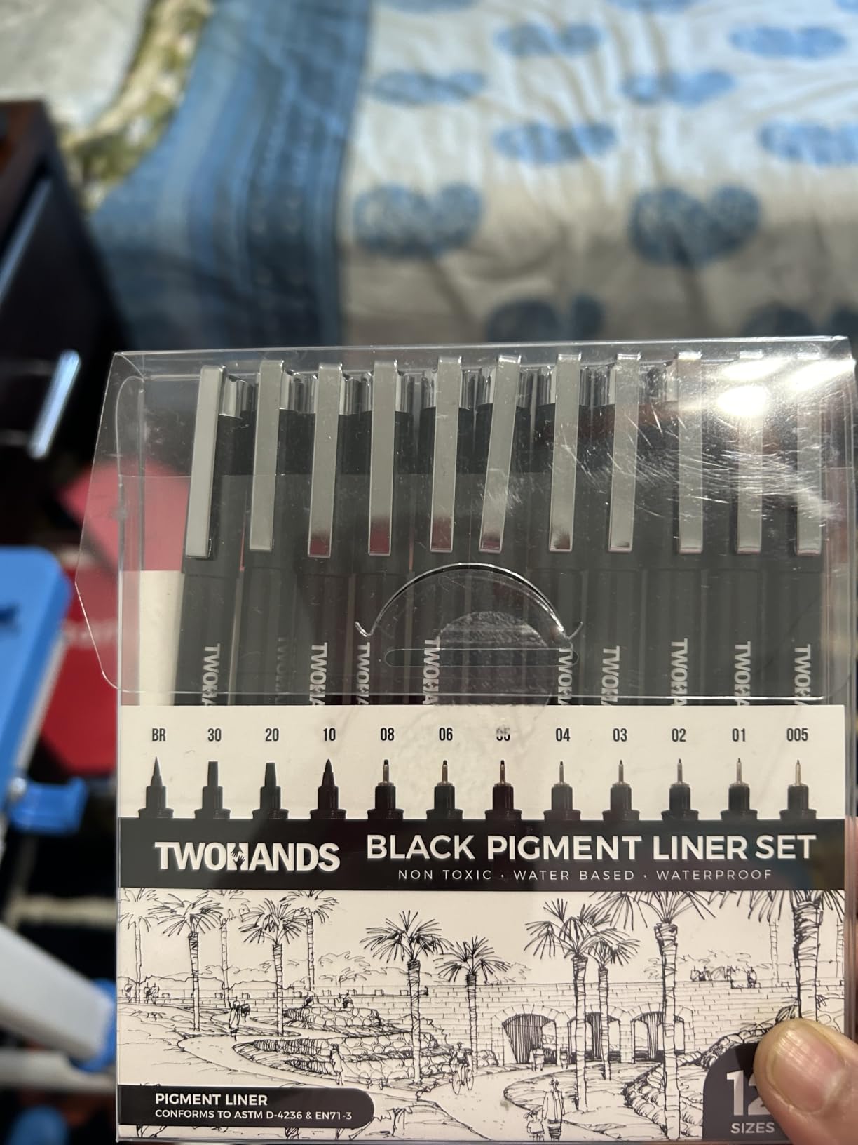 TWOHANDS Art Fineliner Ink Pens,Technical Drawing Pen, Set of 12, Black customer photo 2